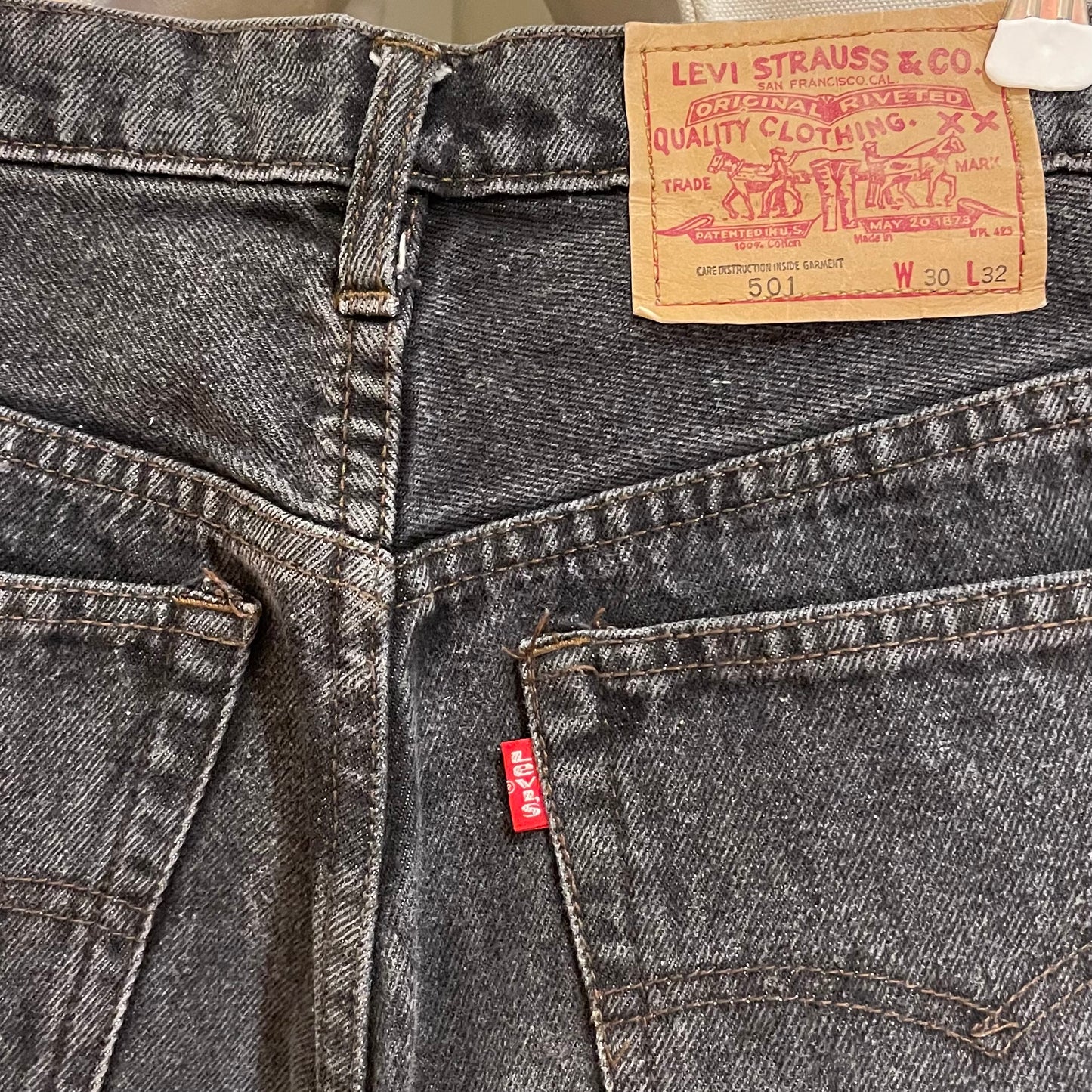 501 Jeans Regular Straight Washed Black