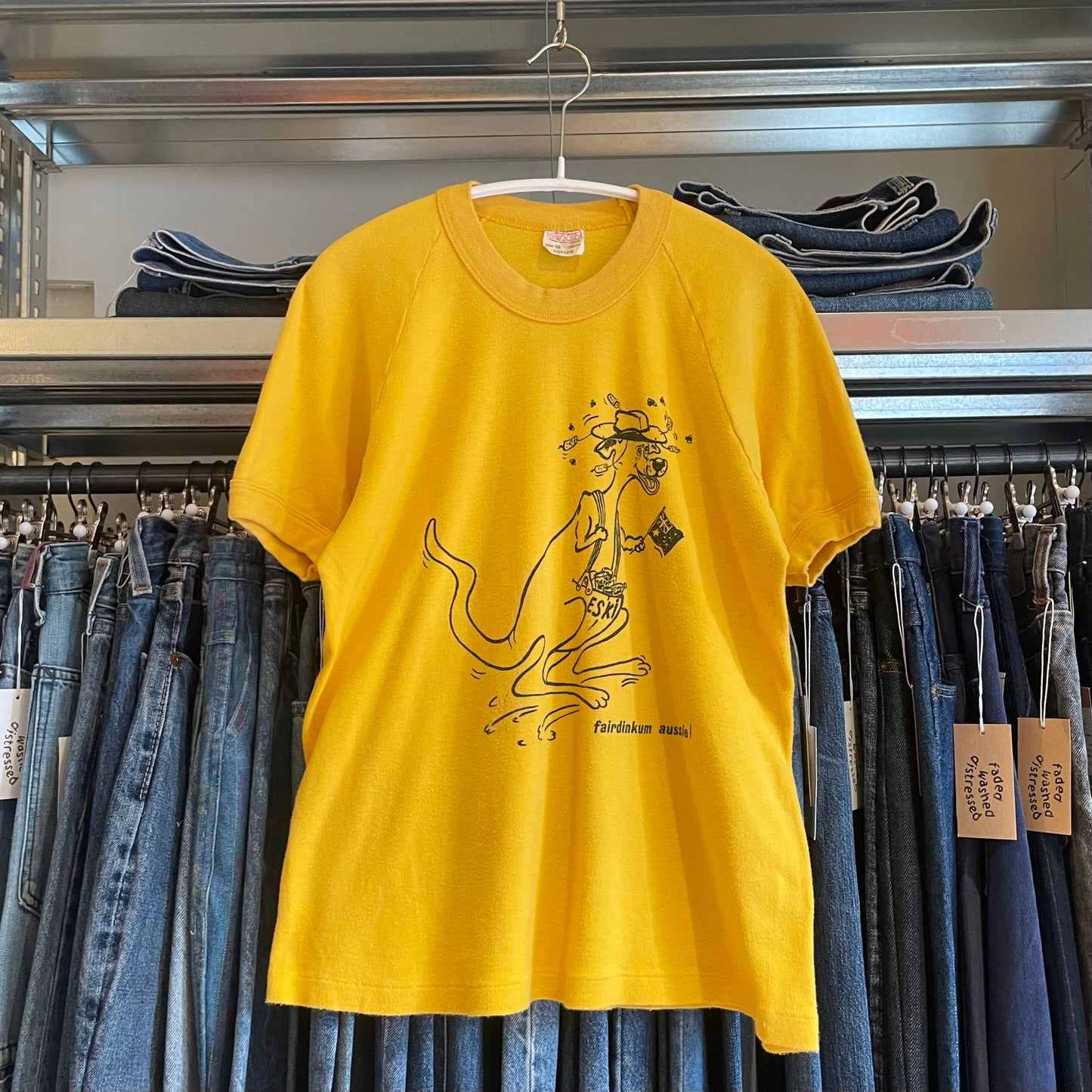 Fairdinkum Aussie Kangaro Tee Yellow
