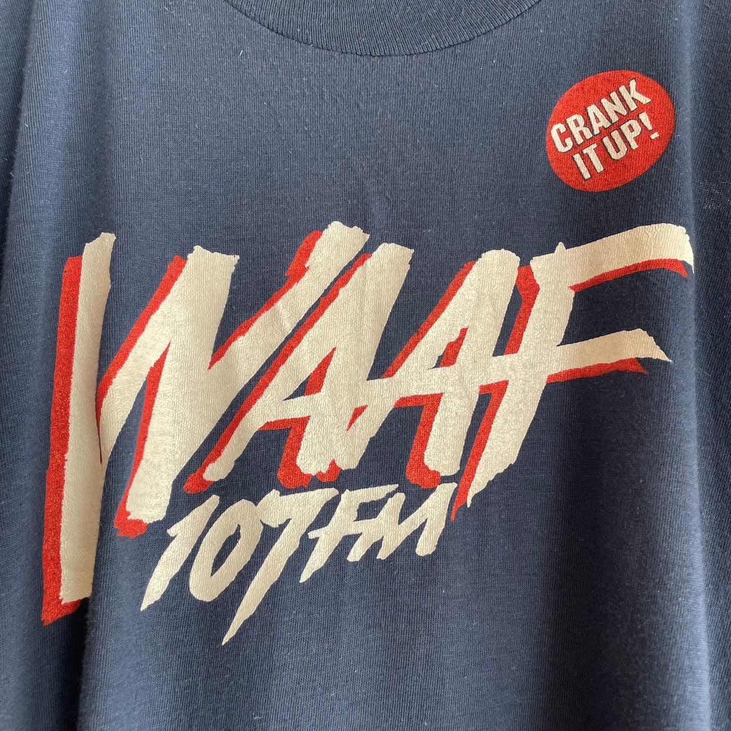 WAAF 107FM Crank IT Up T-Shirt Blue Cotton