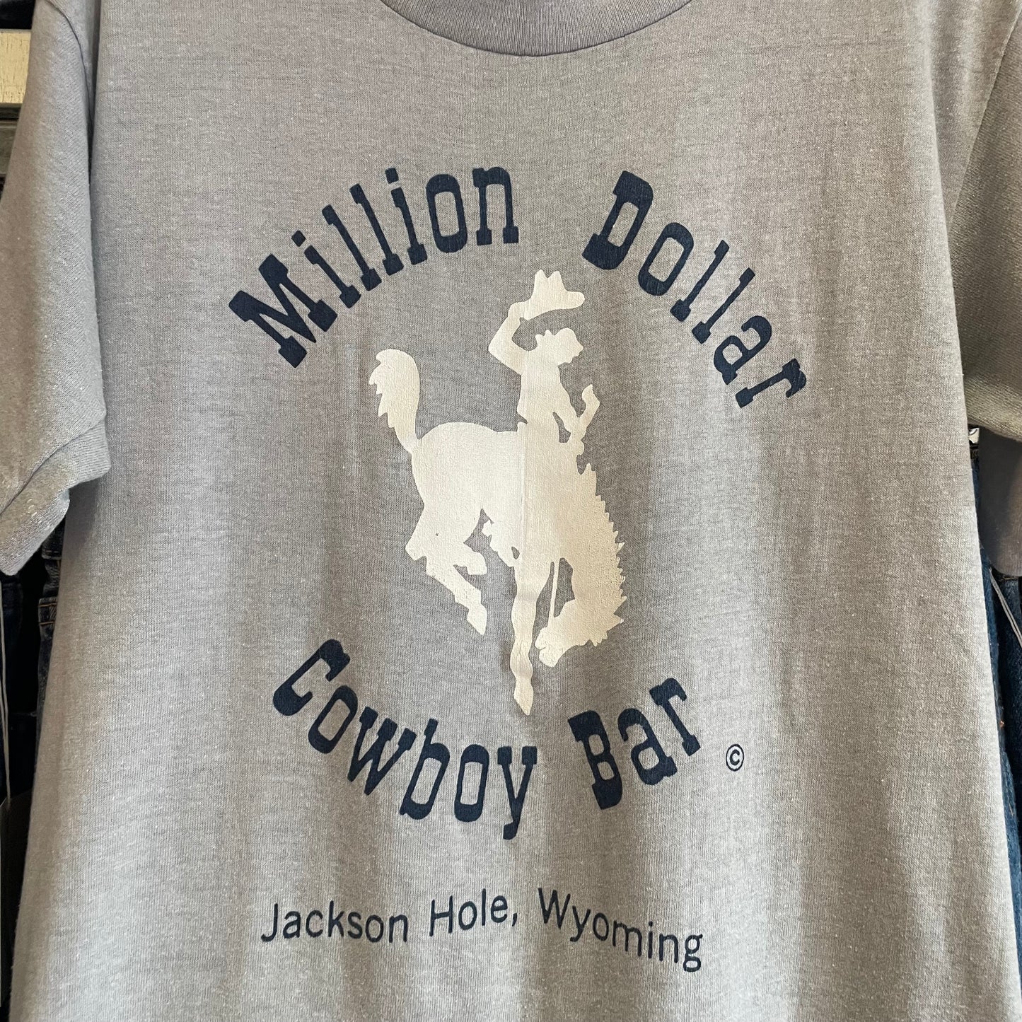 Cowboy Bar Western Graphic Tee Grey