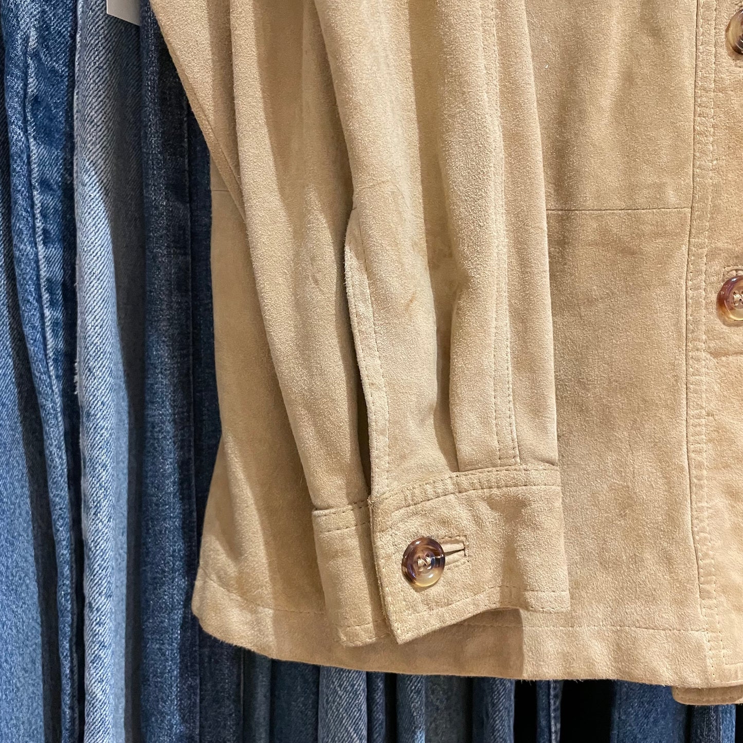 Double Pocket Leather Shirt Tan
