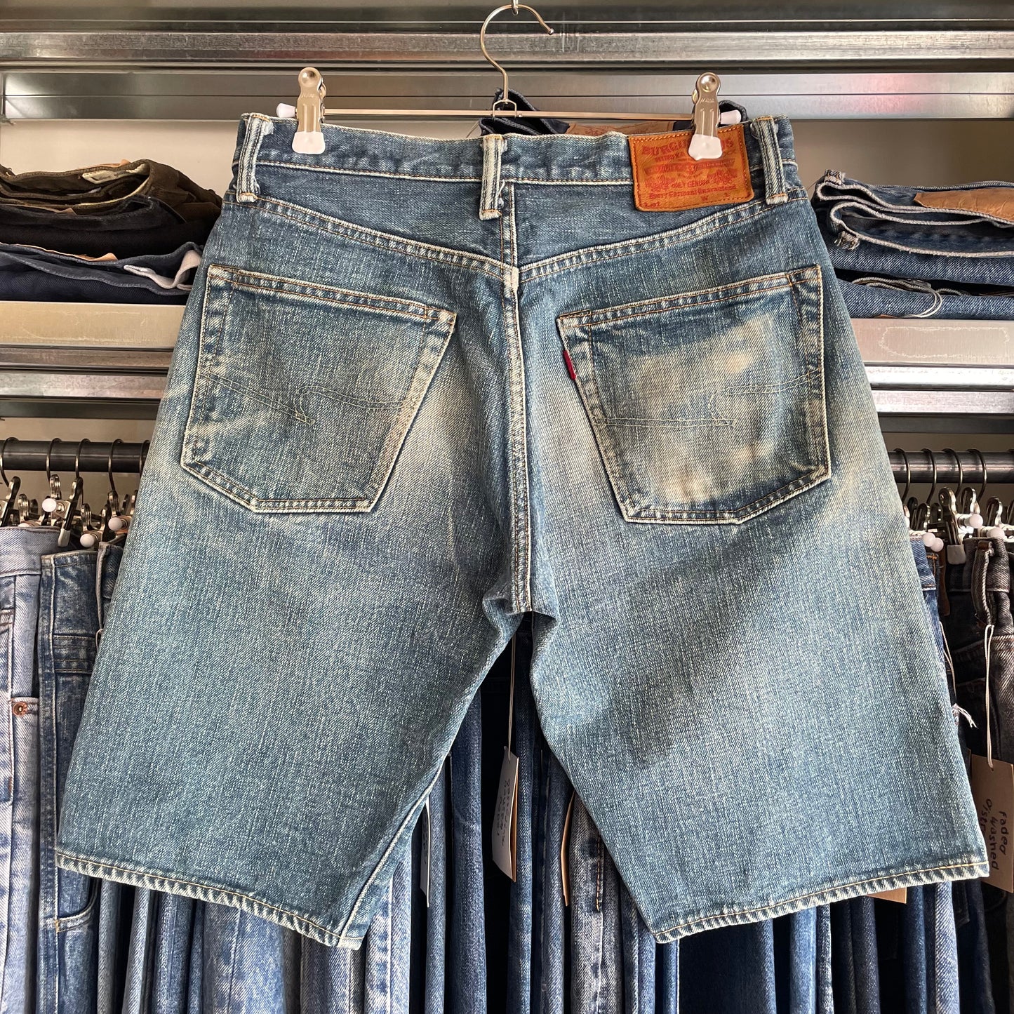 Faded Washed Denim Shorts
