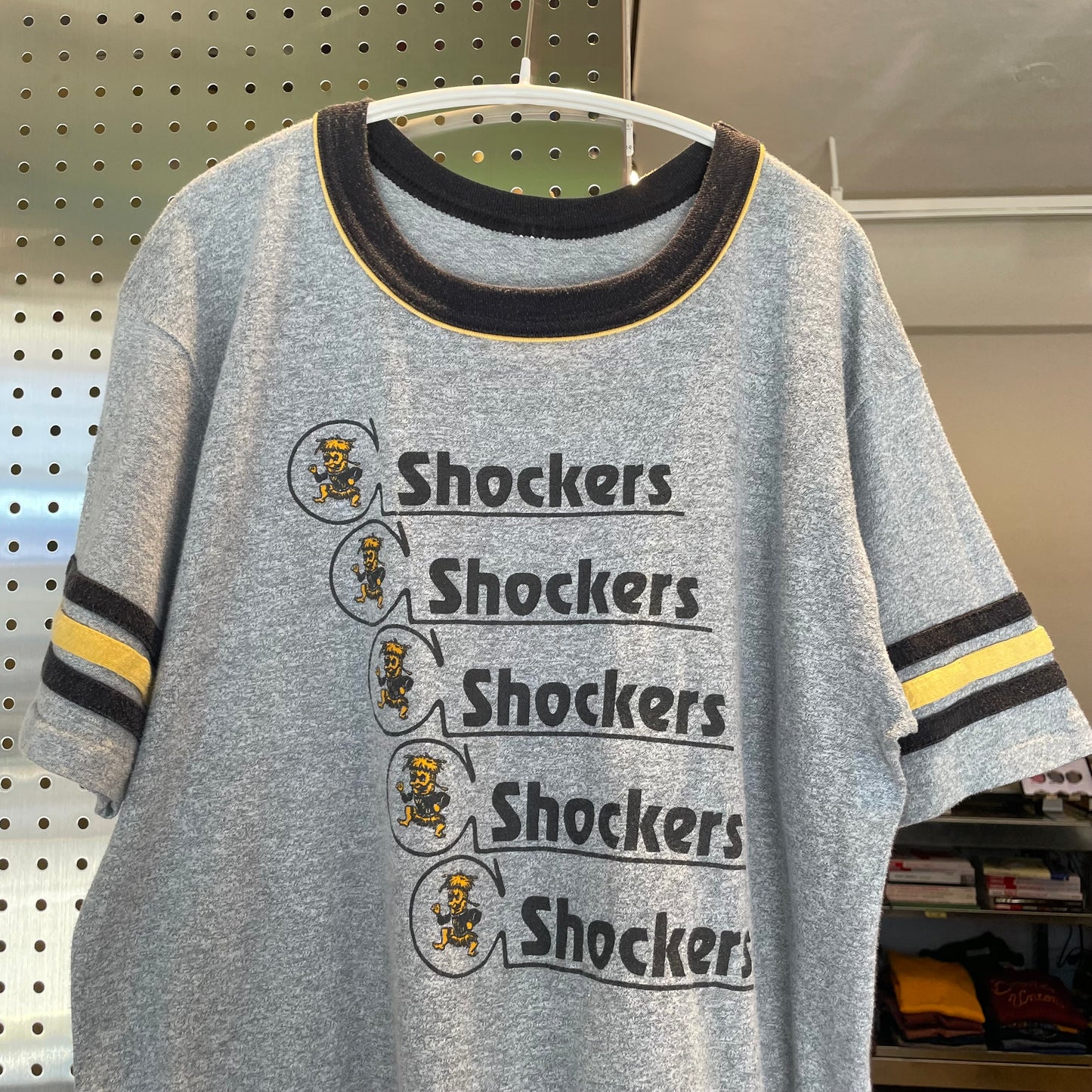 Shockers Mascot Ringer Tee Grey/Black