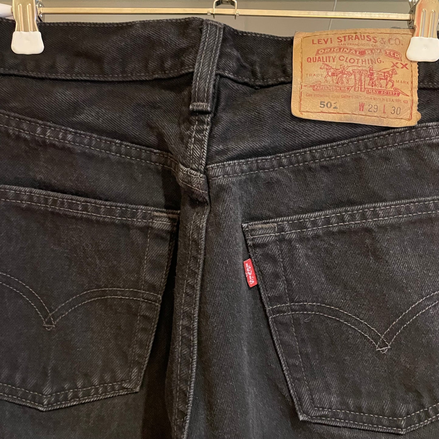 Black 501 Denim Jeans Button Fly USA