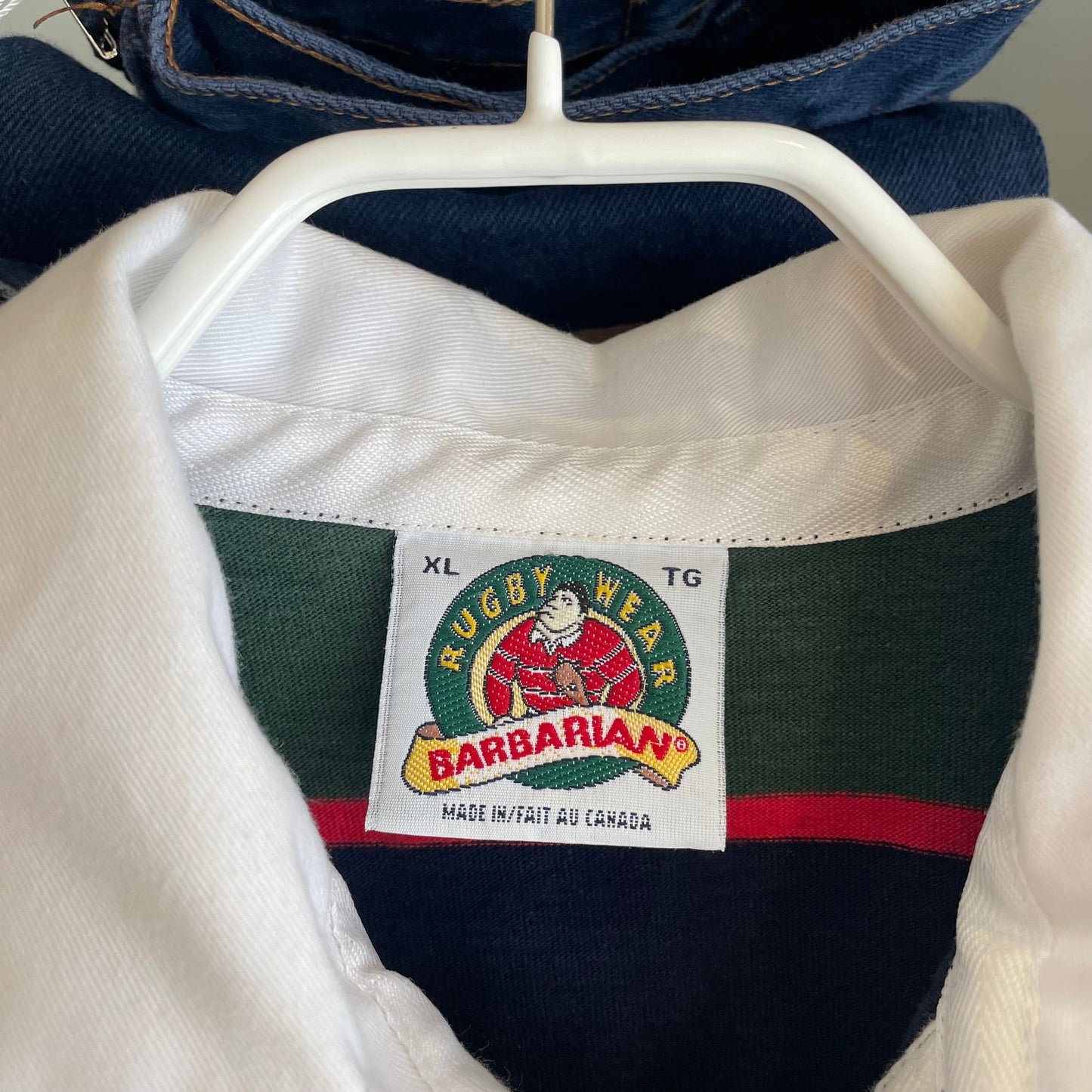 Multi Stripe Rugby Shirt White Collar