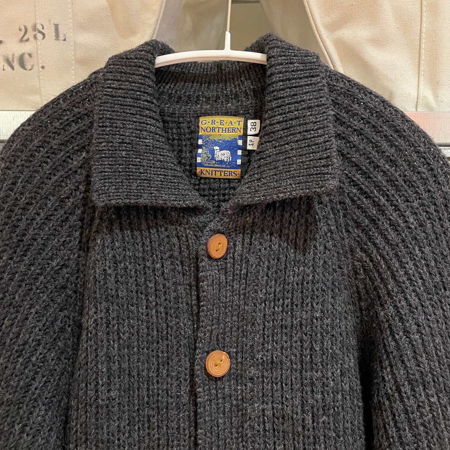 Ribbed Wool Cardigan Chacoal