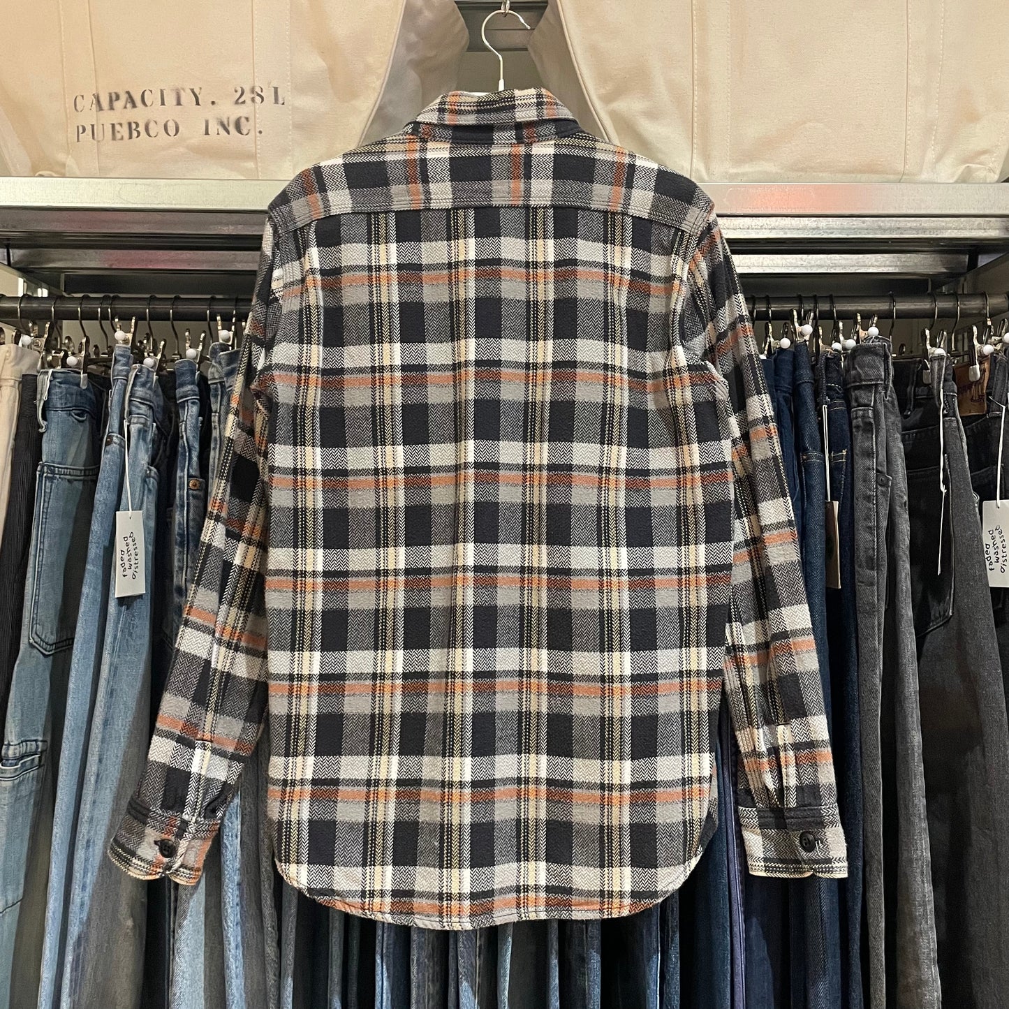 Brown/Gray Plaid Flannel Shirt