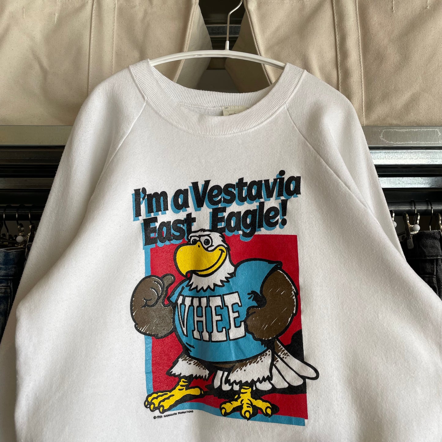 Vestavia East Eagle Sweatshirt Raglan White