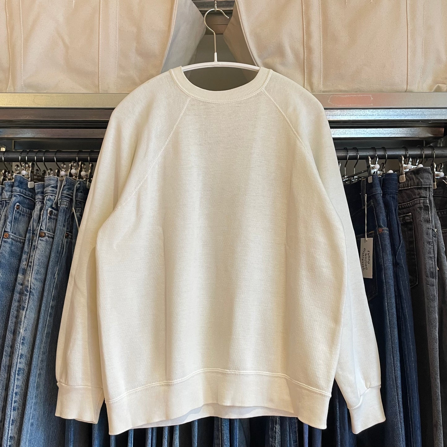 Collegiate Raglan Sweatshirt White