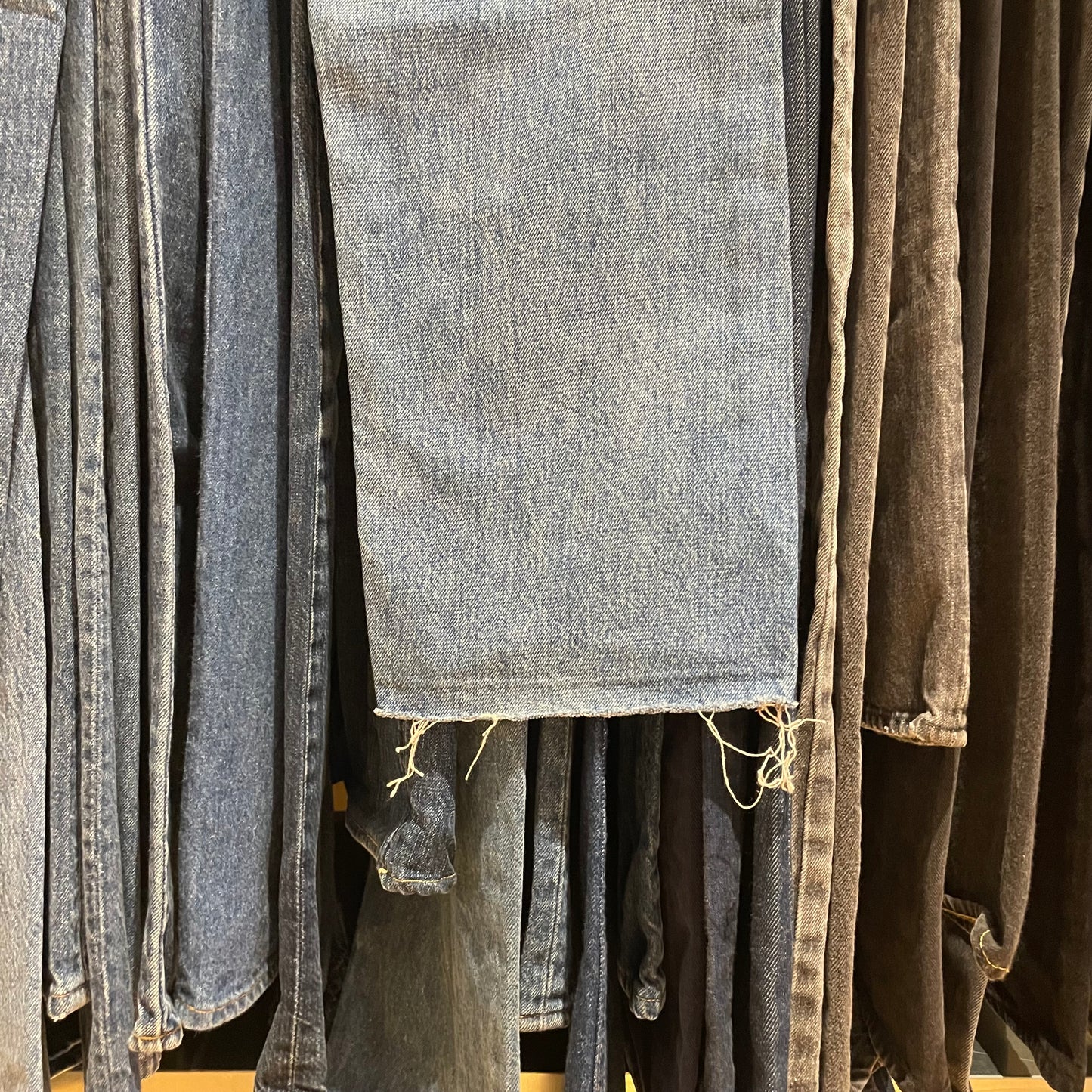Ring Spun Jeans Mid Wash Blue Cut Off Ideal Zip