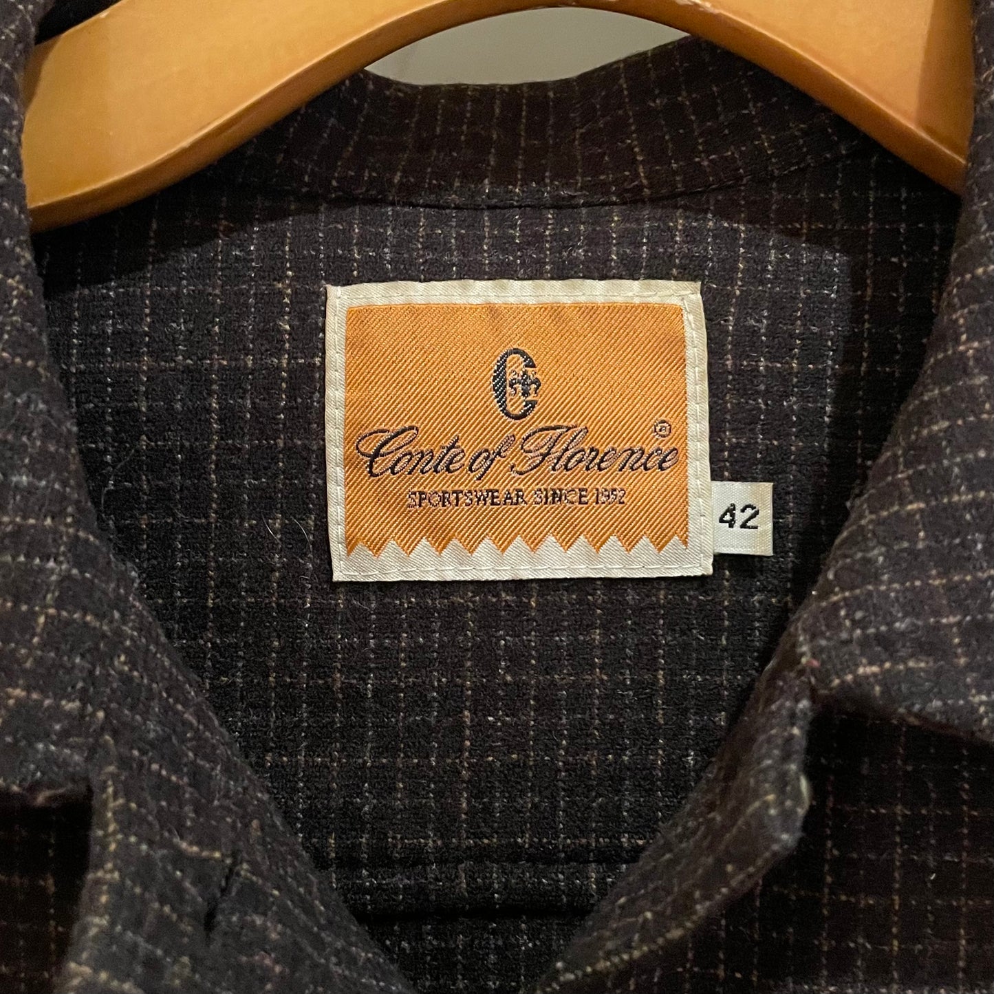 Checked Wool Jacket Brown Buttoned