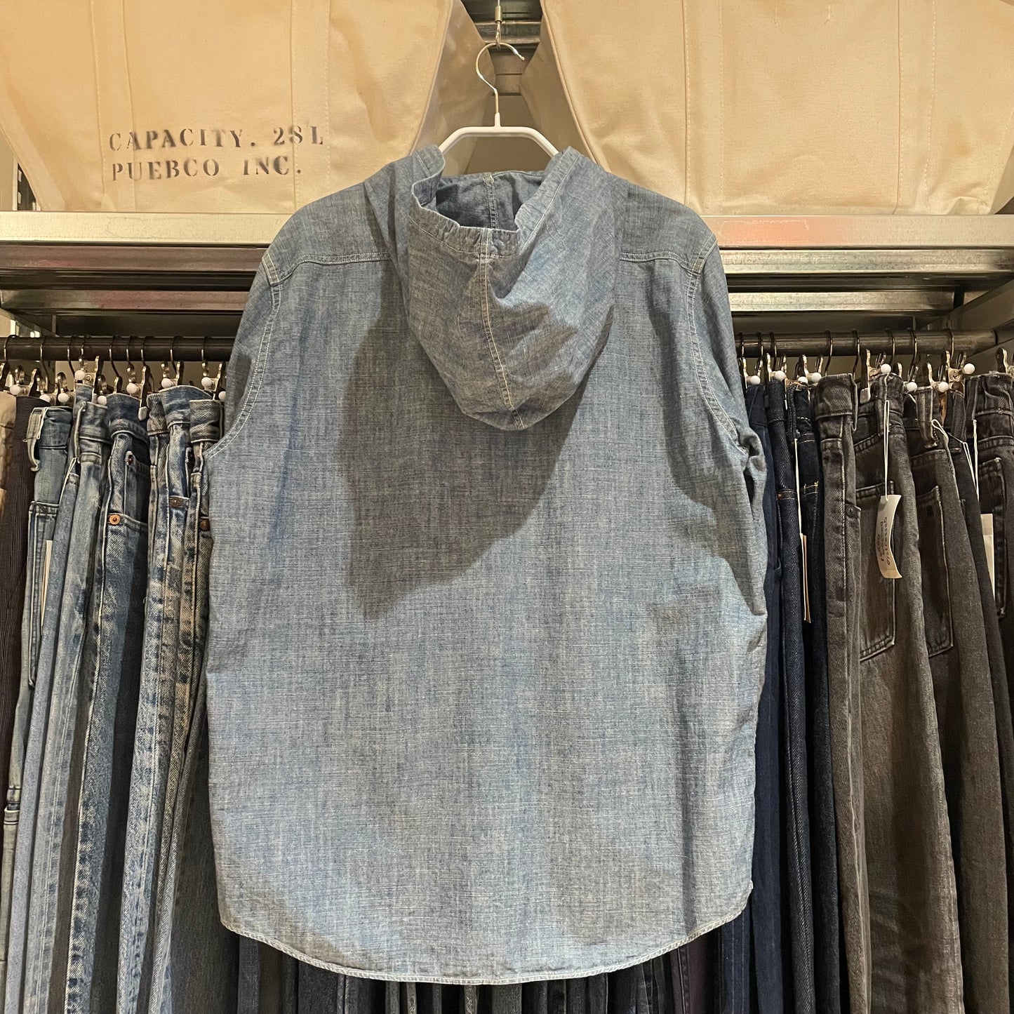Chambray Hooded Shirt
