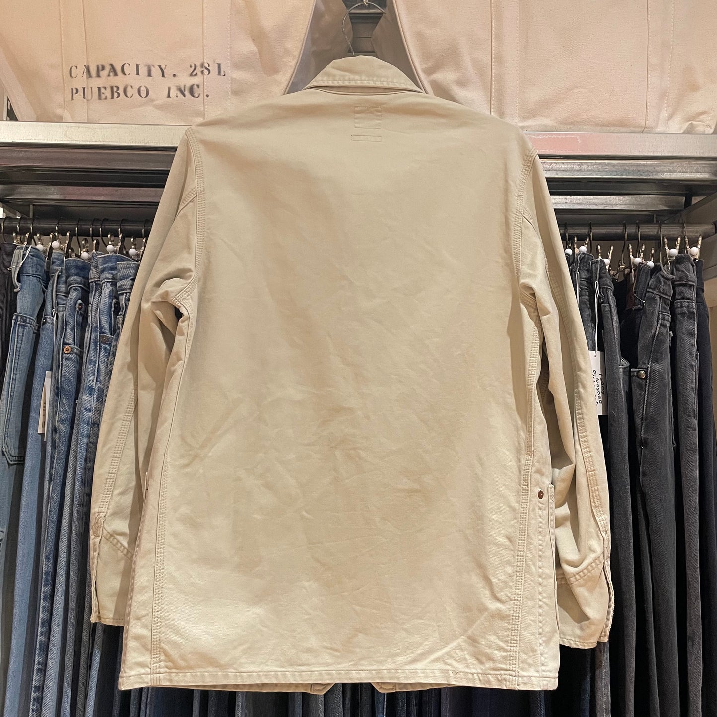 Utility Cotton Coverall Jacket Beige
