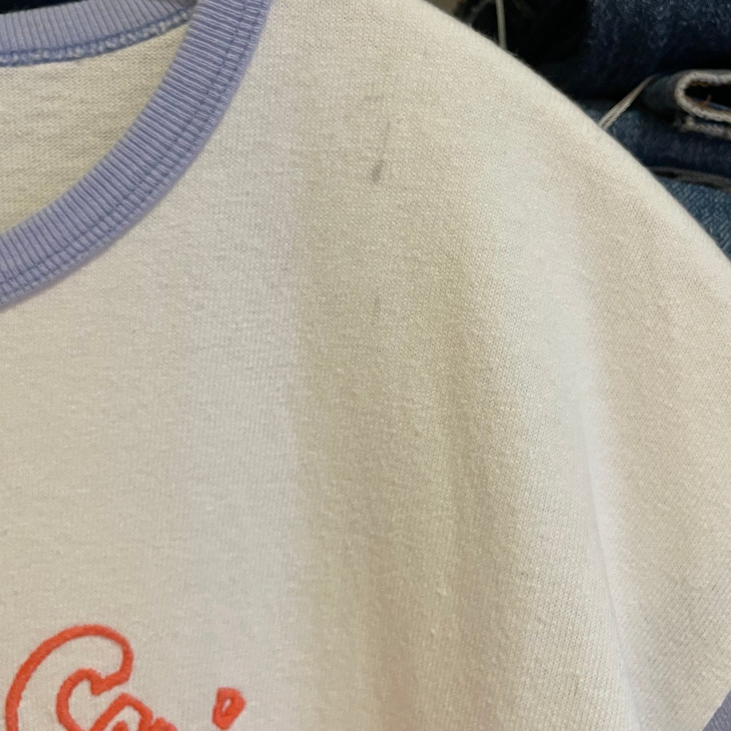 Bet You Can't Cartoon Ringer Tee White Lav