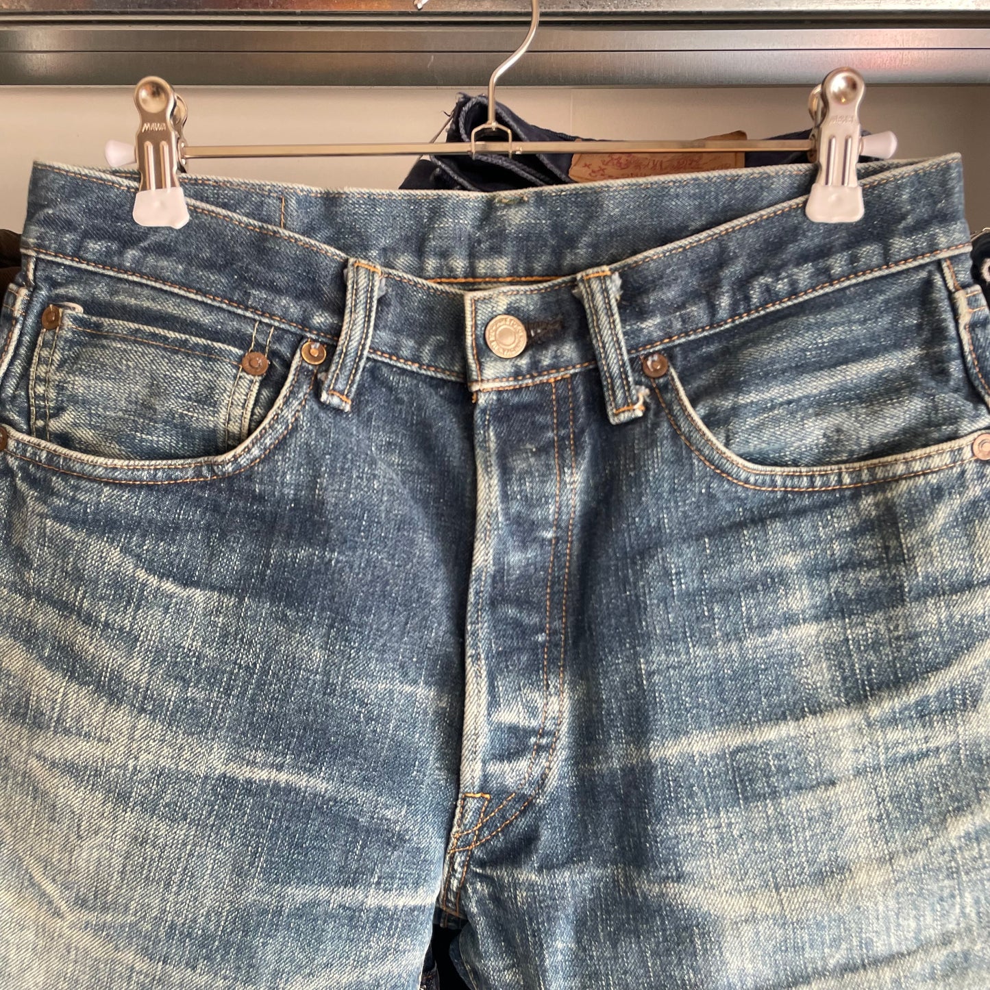 Faded Washed Denim Shorts