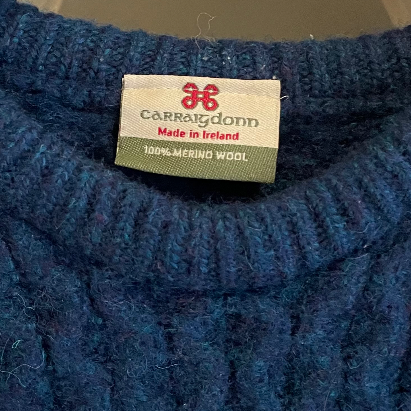 Cable Knit Merino Sweater Navy