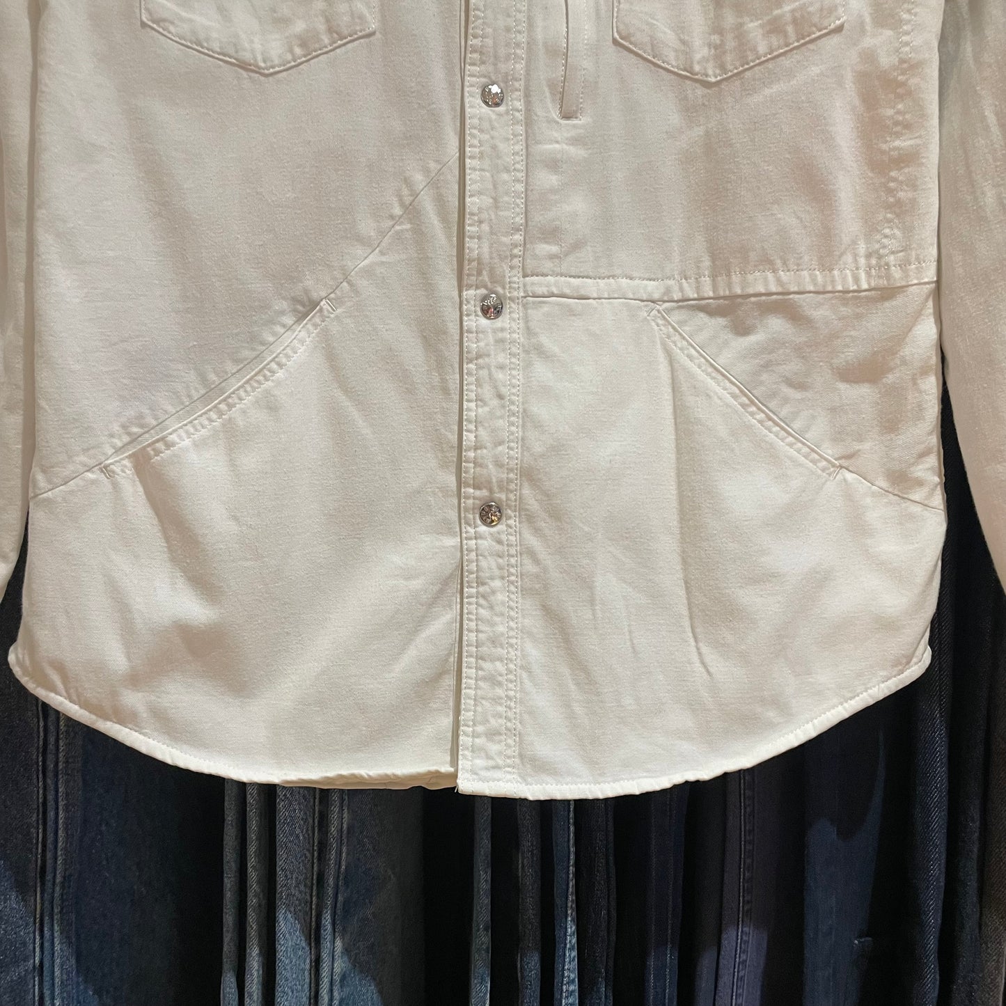 Padded Western Shirt Jacket White
