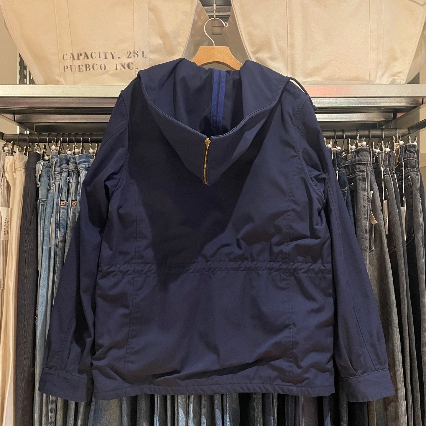 Hooded Utility Work Jacket Navy