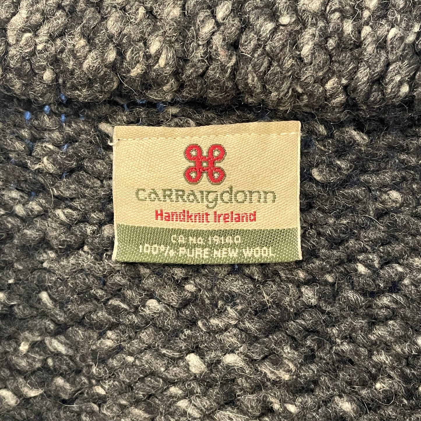 Handknit Wool Cardigan Gray Speckled