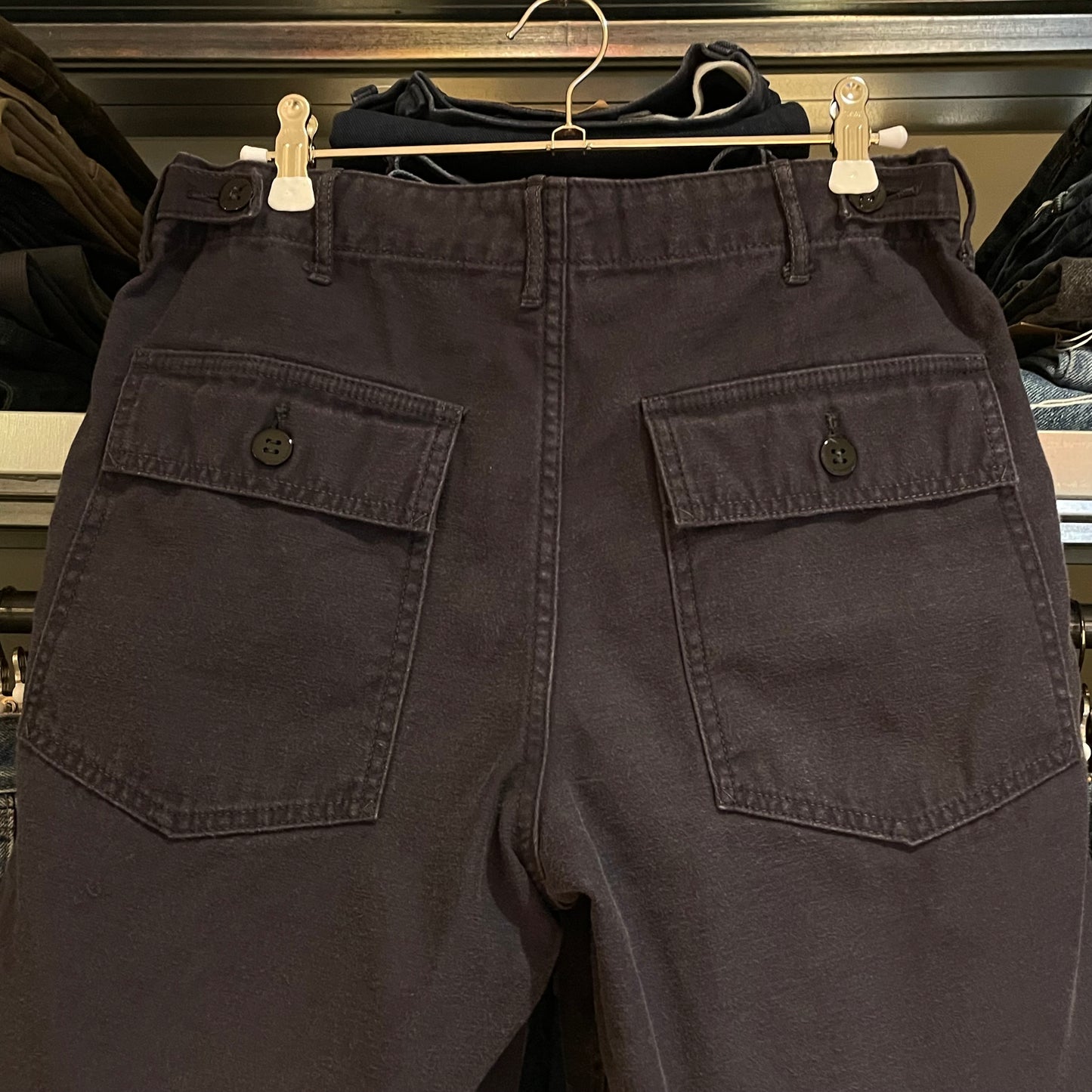 Fatigue Shorts Navy Washed Side Adjuster