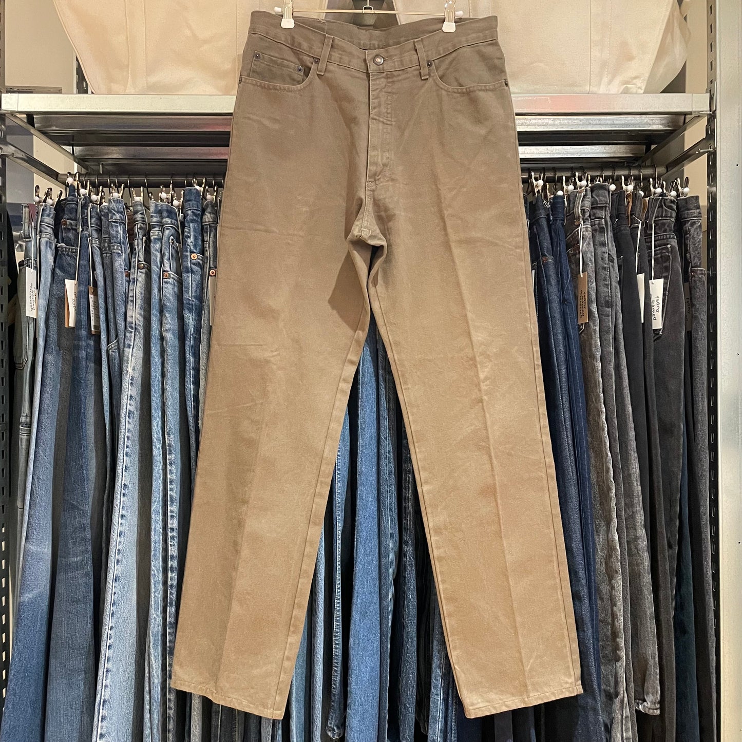 Relaxed Straight Pants Brown Lampo Zip