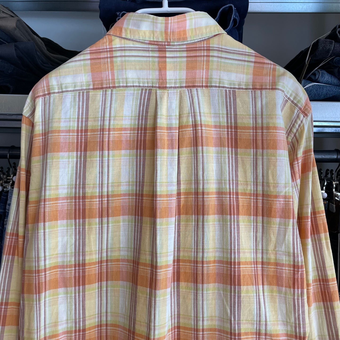 Plaid Check Shirt Orange Yellow