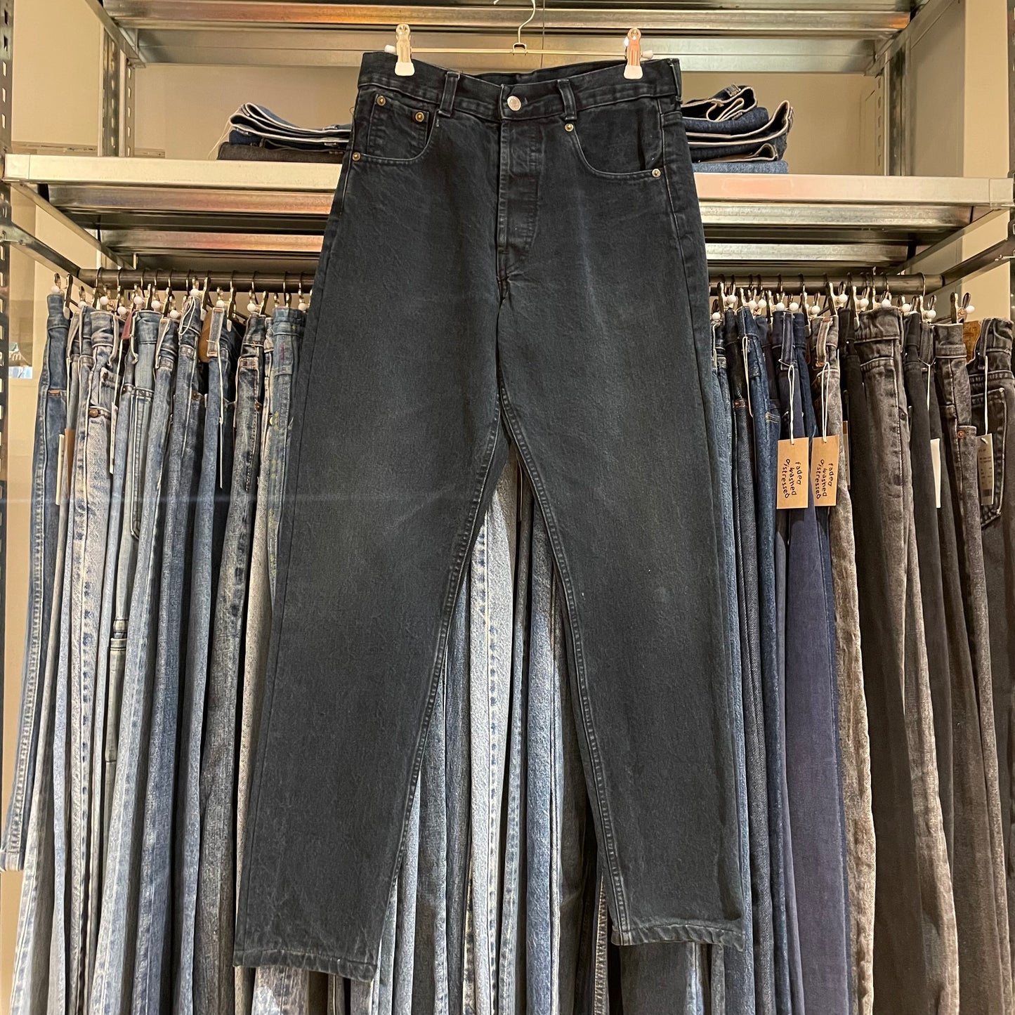 501 Jeans Regular Straight Medium Washed Black