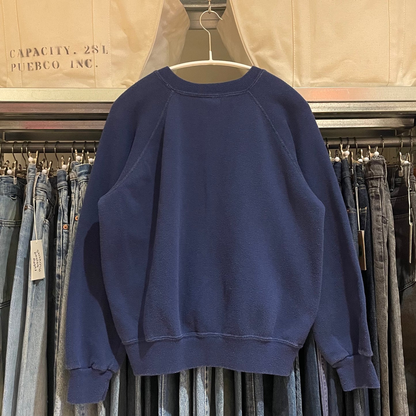Navy Blank Cotton Blend Sweatshirt