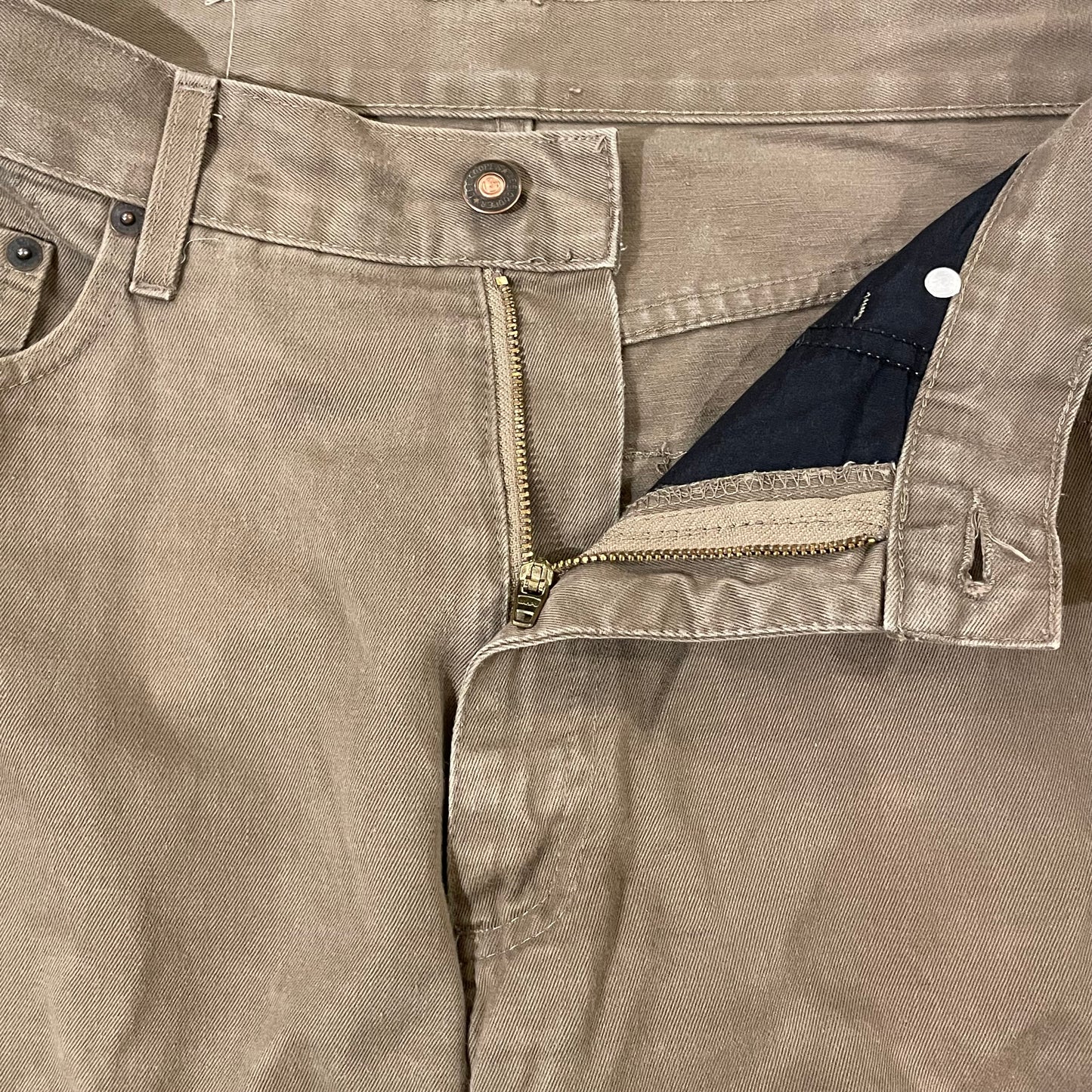 Relaxed Straight Pants Brown Lampo Zip