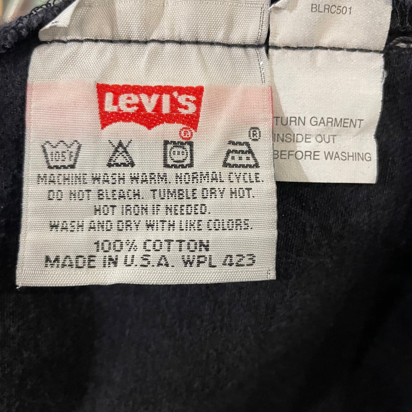 Black 501 Denim Jeans Button Fly USA