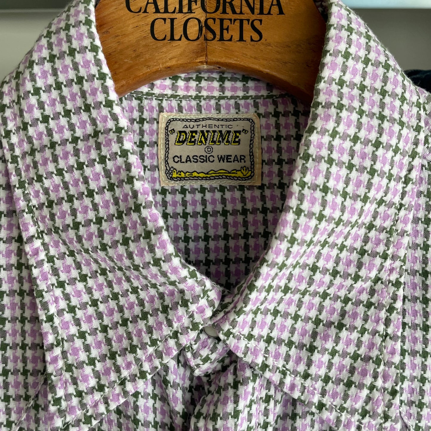 Western Shirt Short Sleeve Pink Green