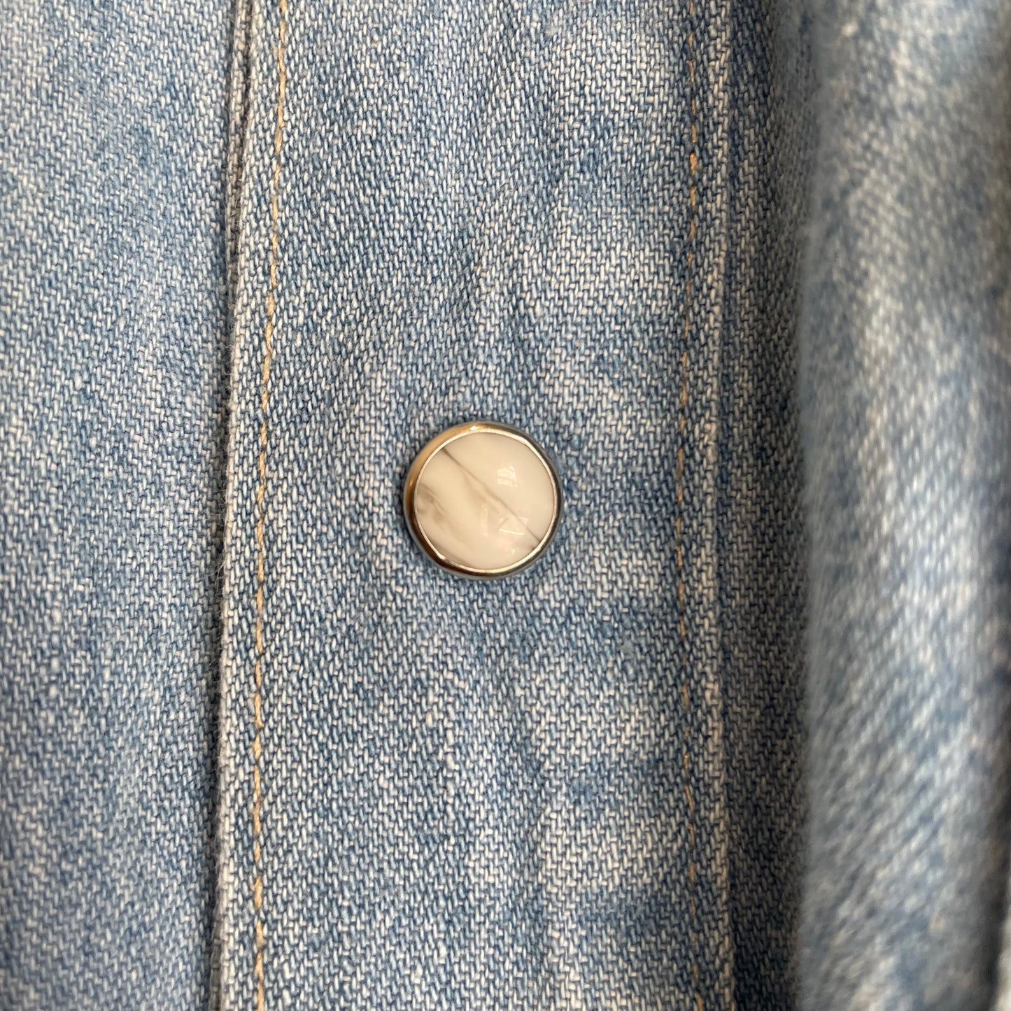 Snap Western Denim Shirt Blue