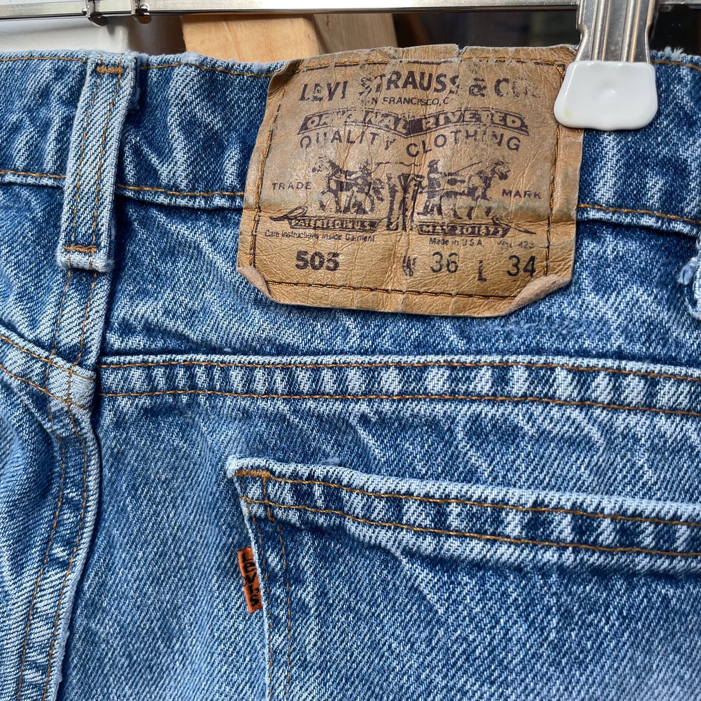 505 Orange Tab Jeans Straight Blue