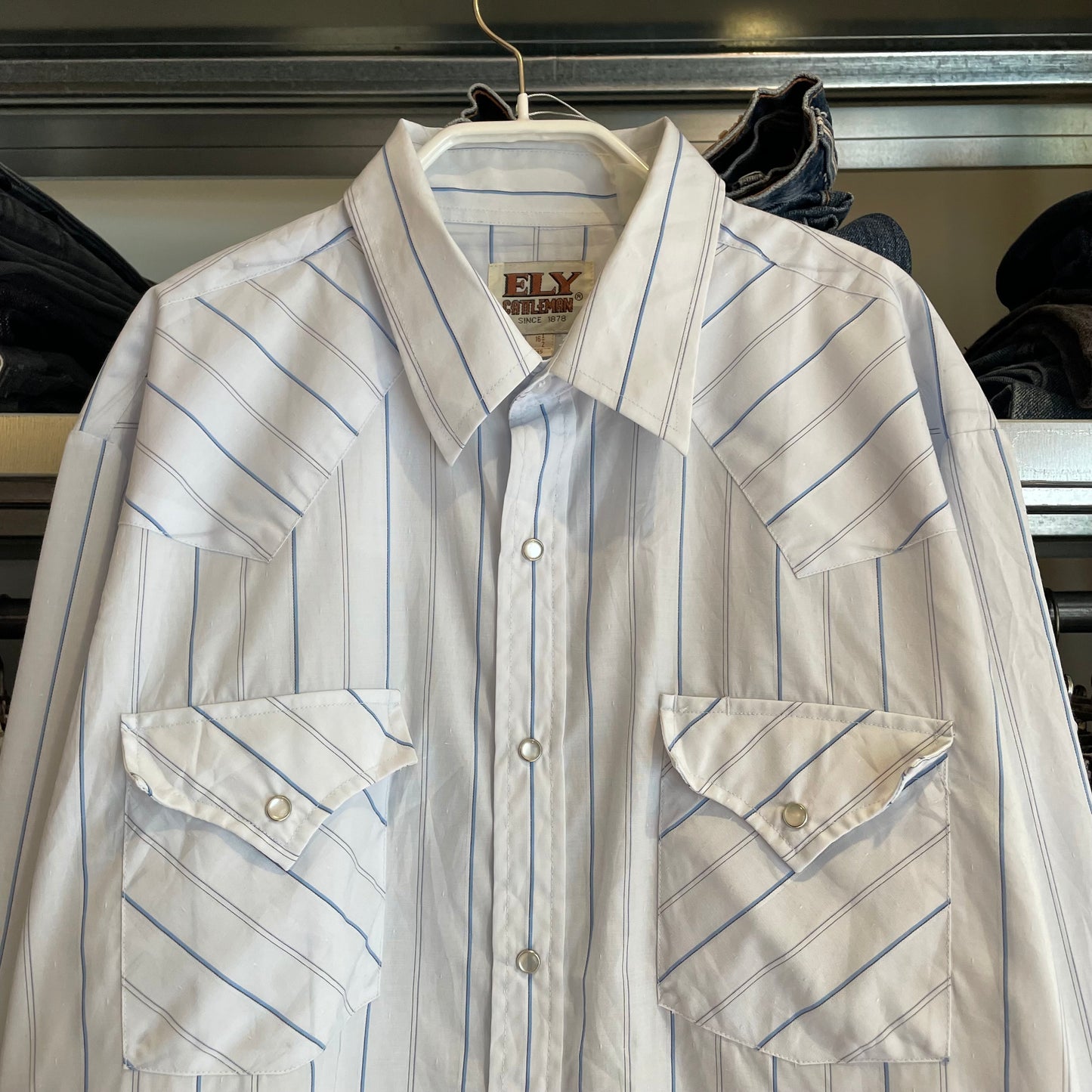Striped Western Shirt White