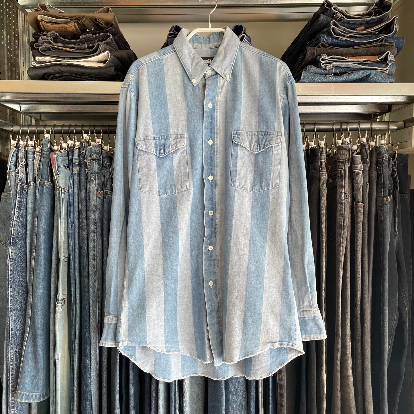 Snap Front Western Shirt Cream