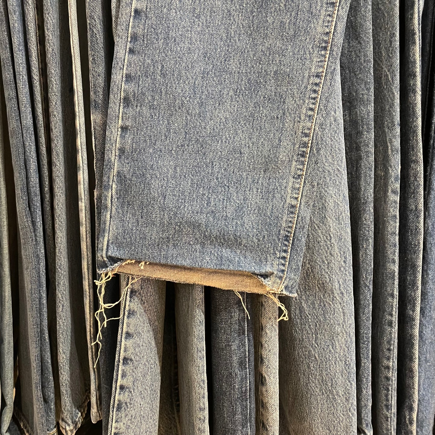 Ring Spun Jeans Mid Wash Blue Cut Off Ideal Zip