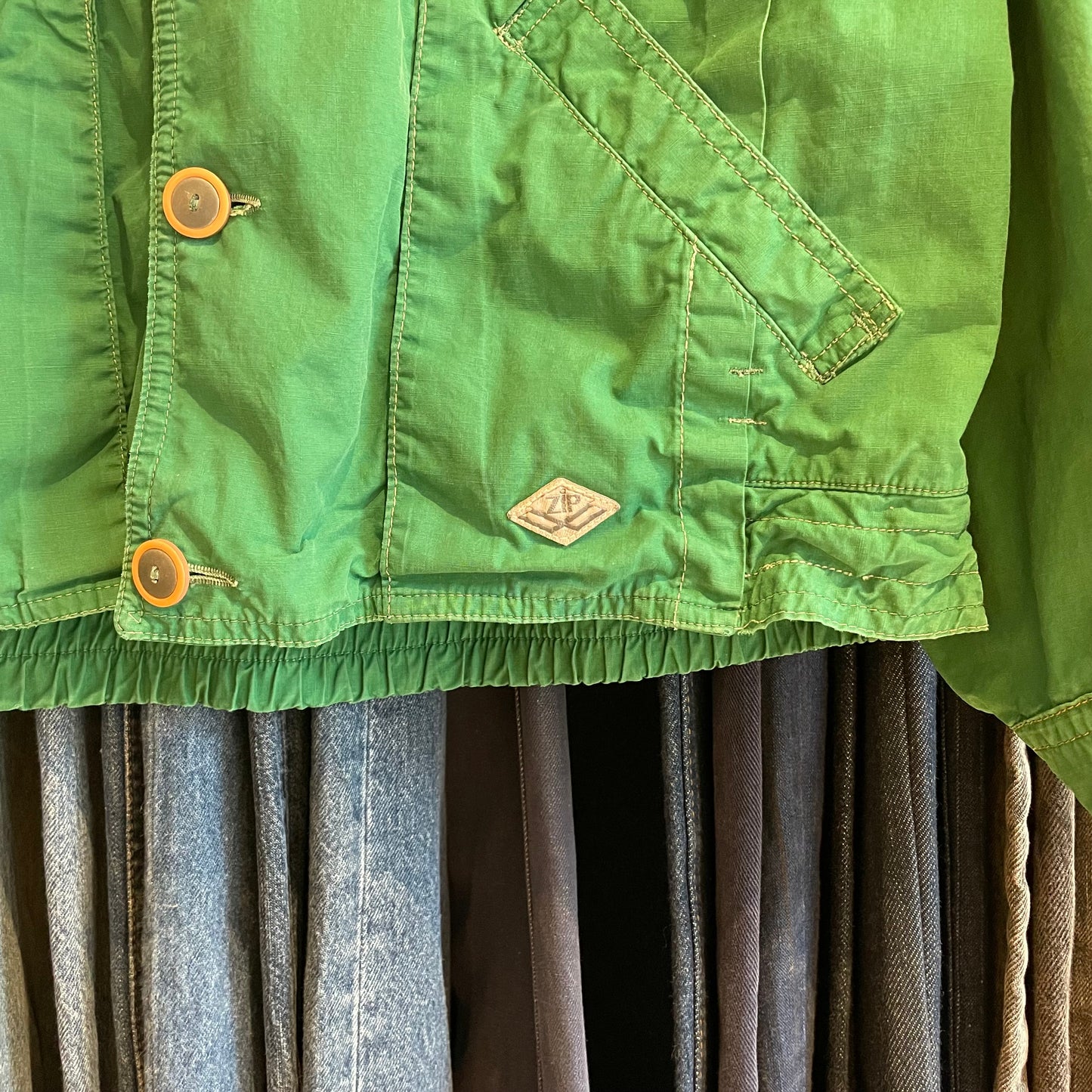 Quilted Work Jacket Green