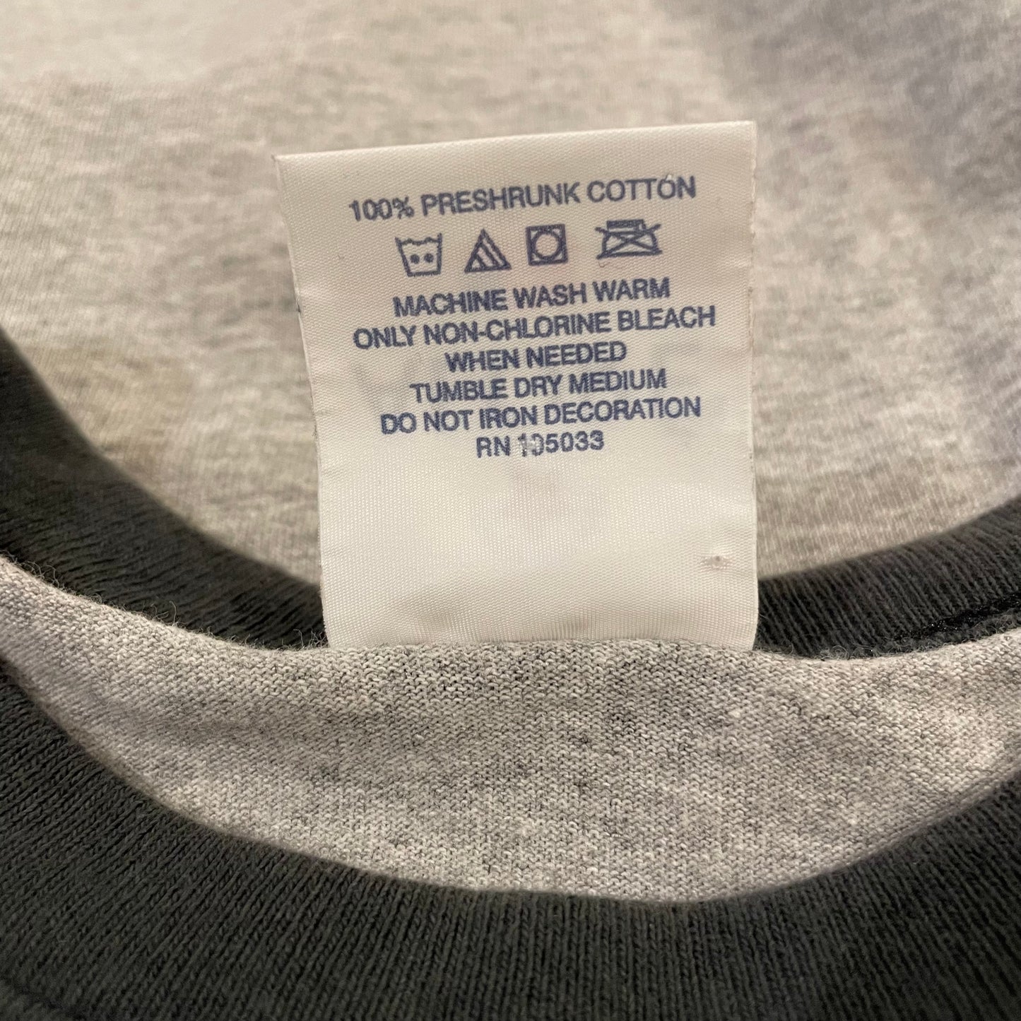 Double Stripe Ringer Tee Heather Grey