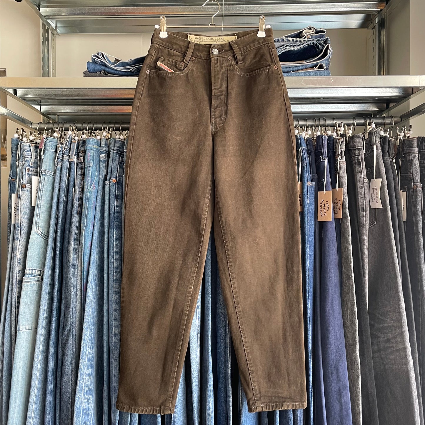 Brown Twill Pants Relaxed Fit