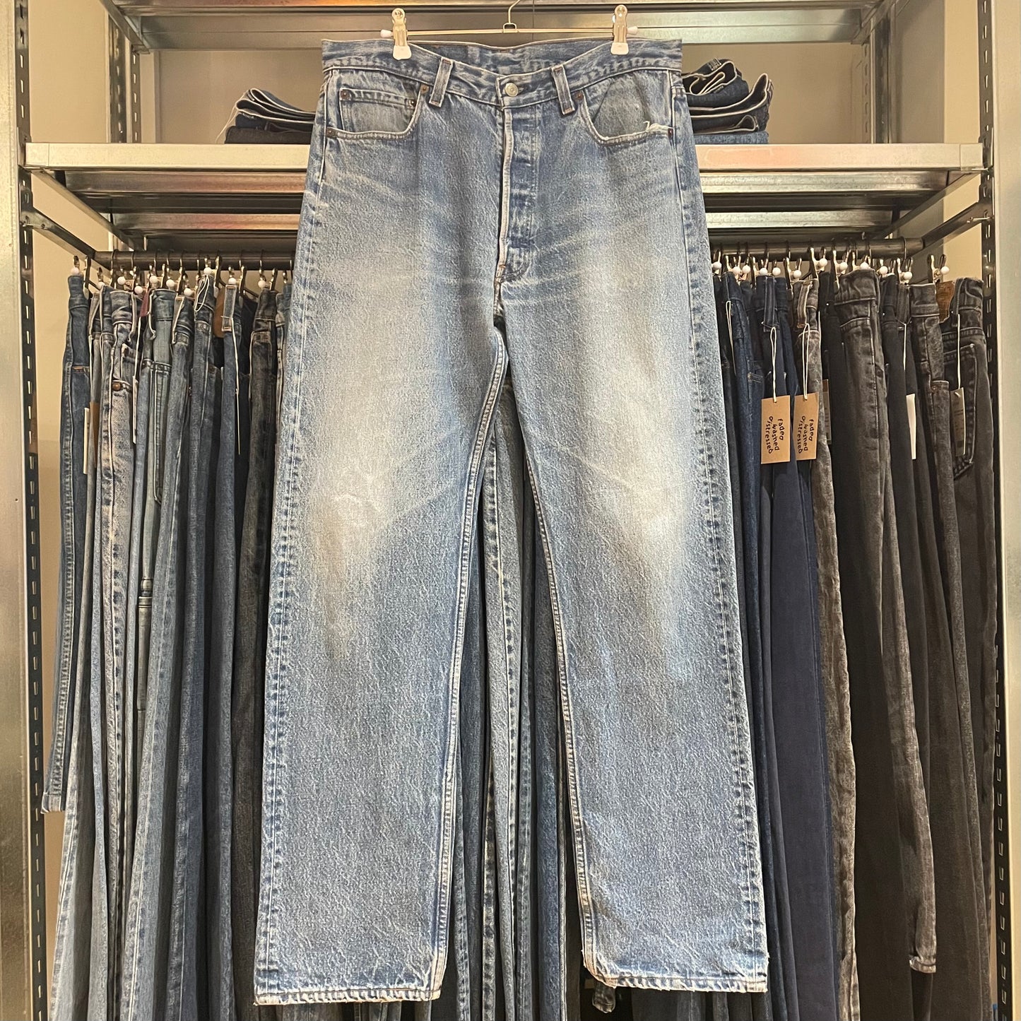 501 Jeans Washed Blue Made in USA 017