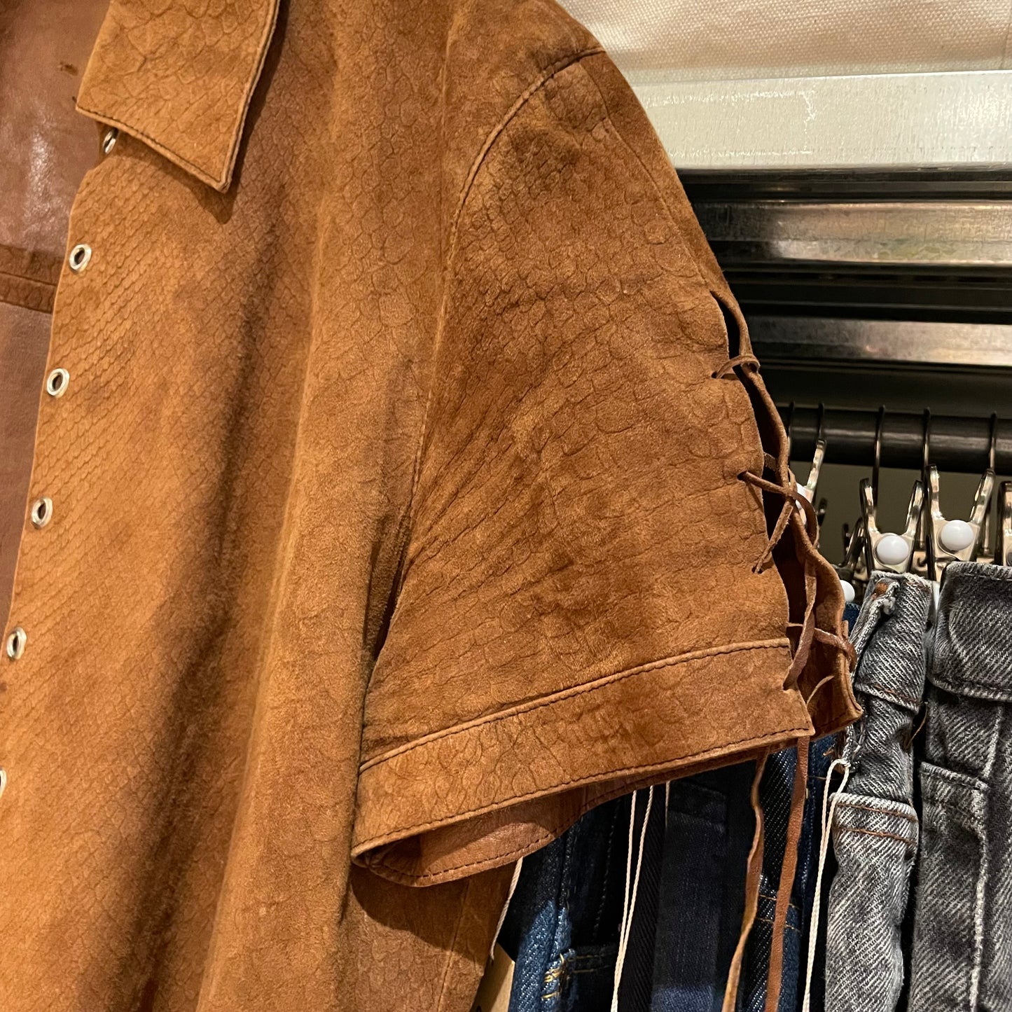 Reptile Texture Shirt Brown