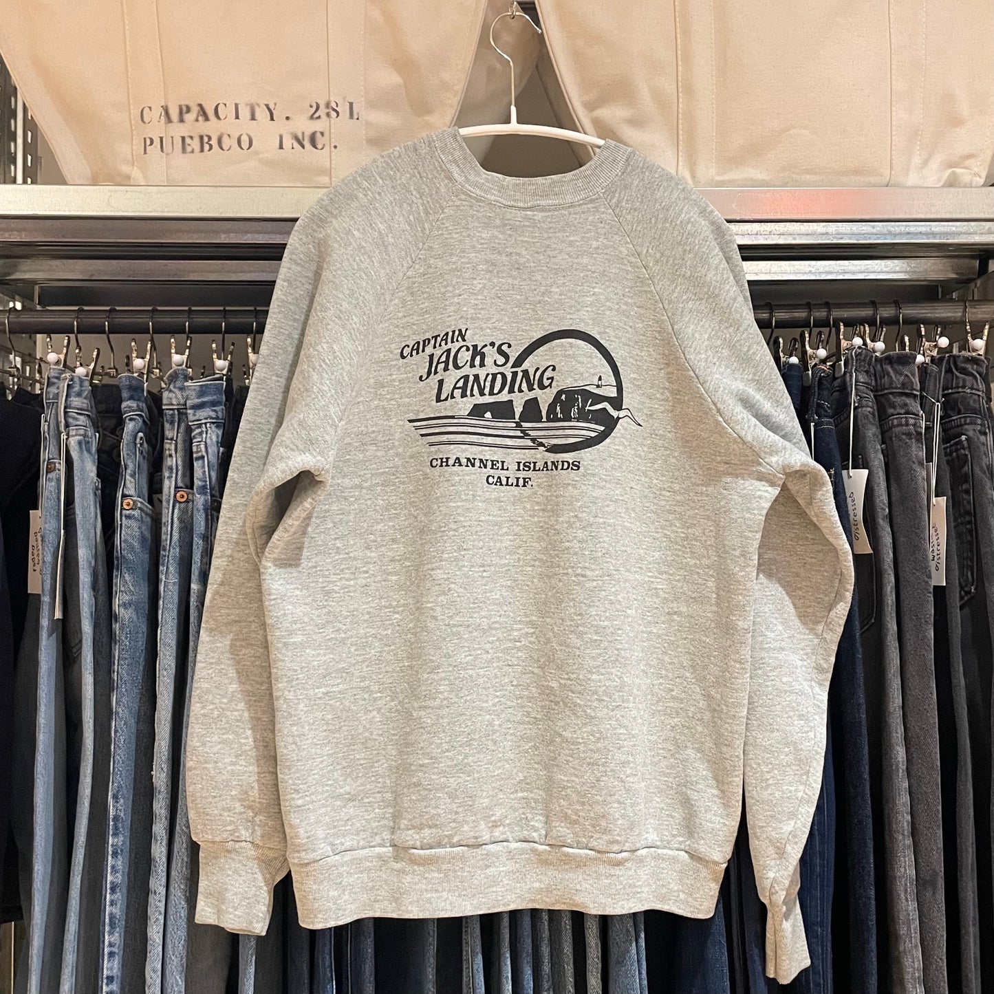Captain Jack's Landing Sweatshirt Raglan Gray