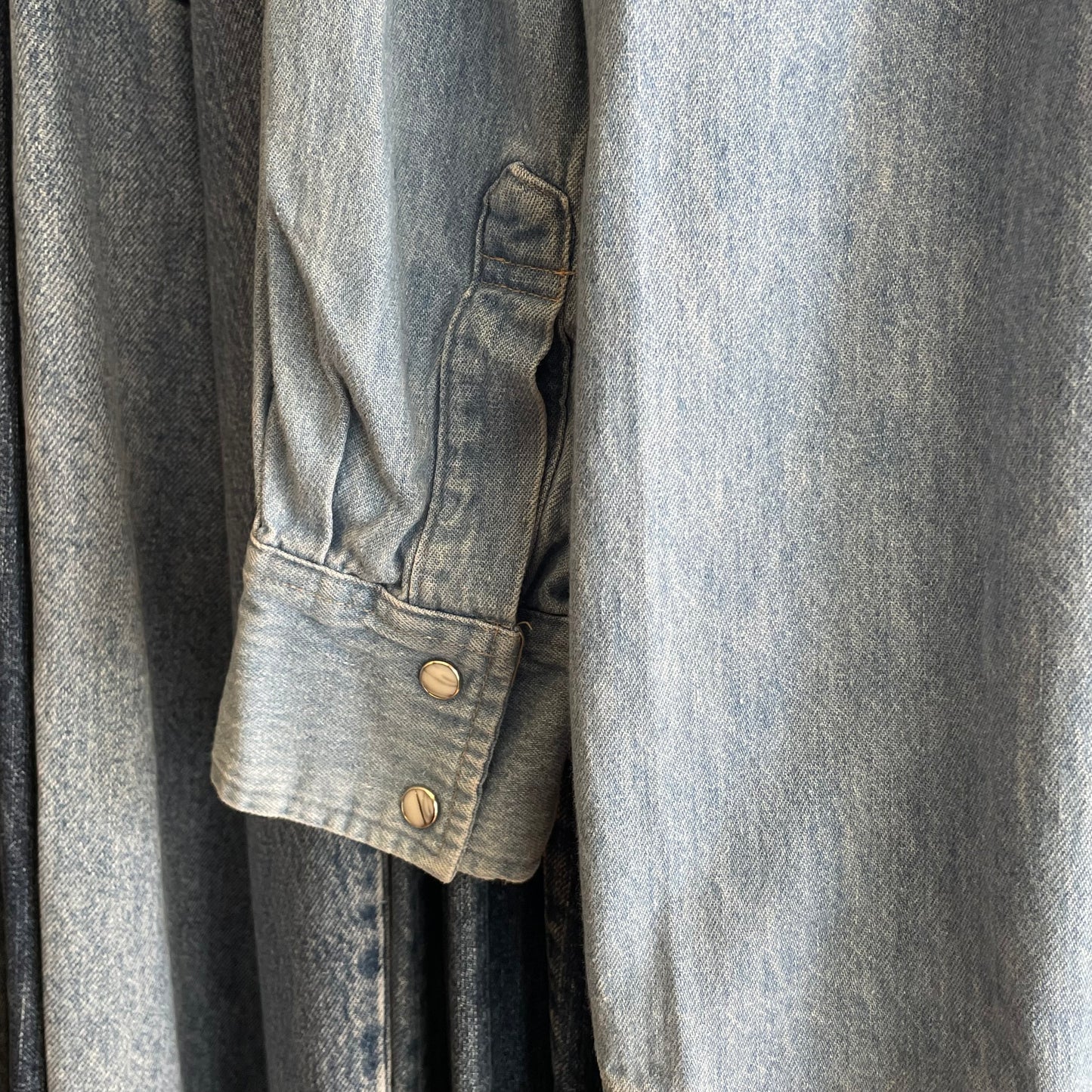 Snap Western Denim Shirt Blue