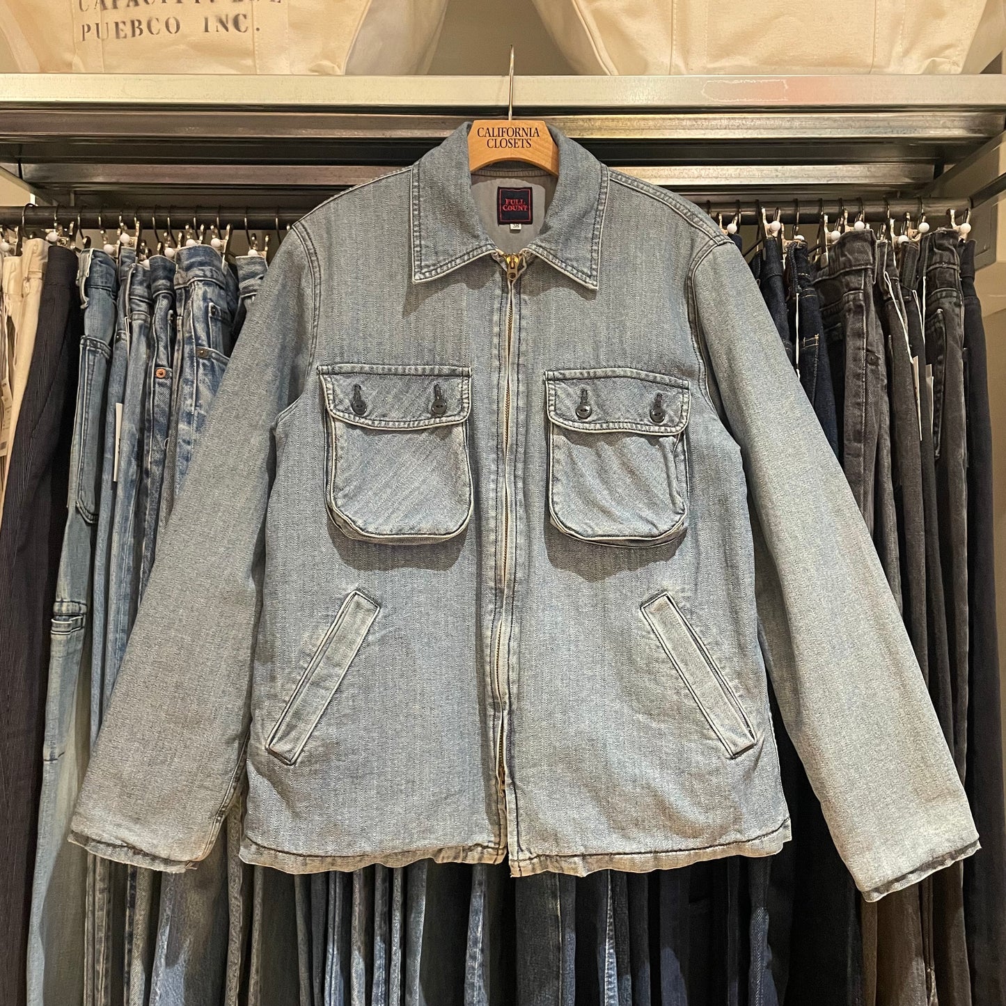 Denim Work Jacket Faded Blue