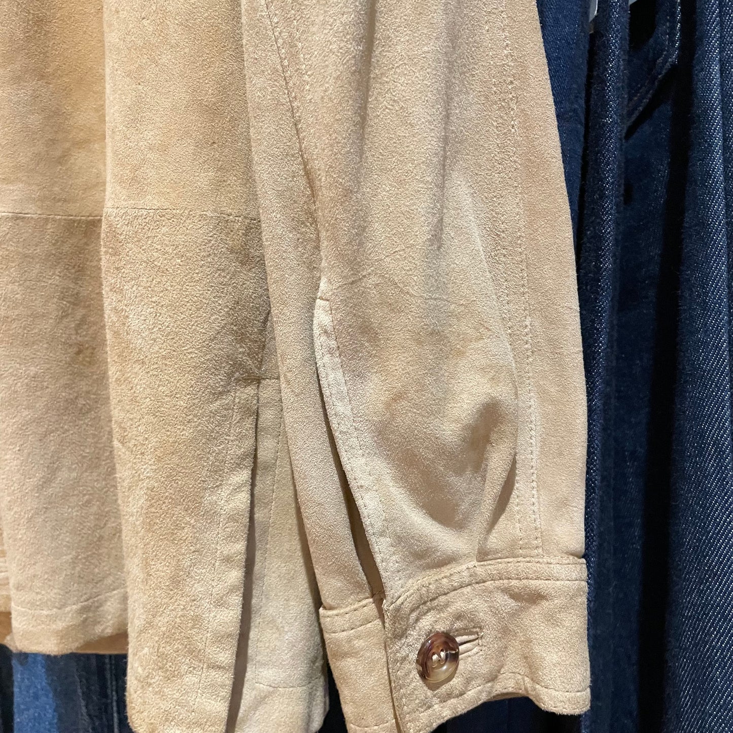 Double Pocket Leather Shirt Tan