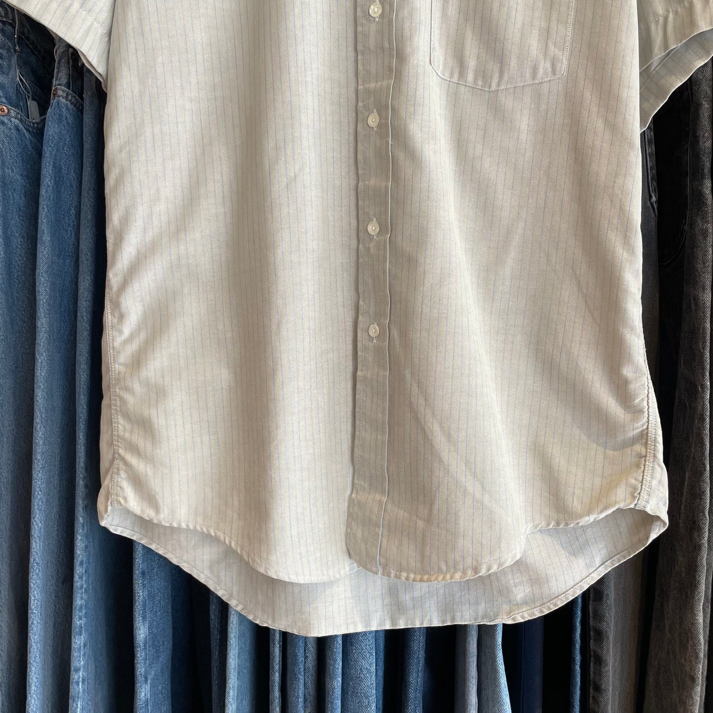 Stripe Button-Down Shirt Gray