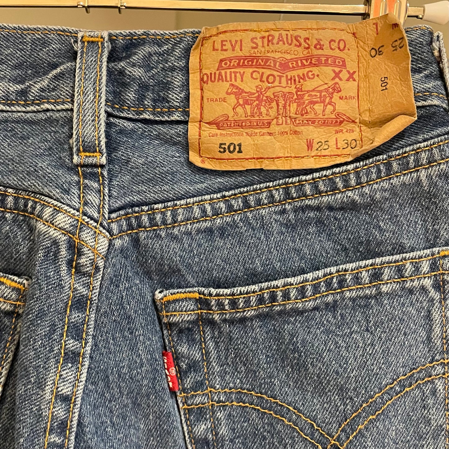 Blue 501 Button Fly Denim Jeans