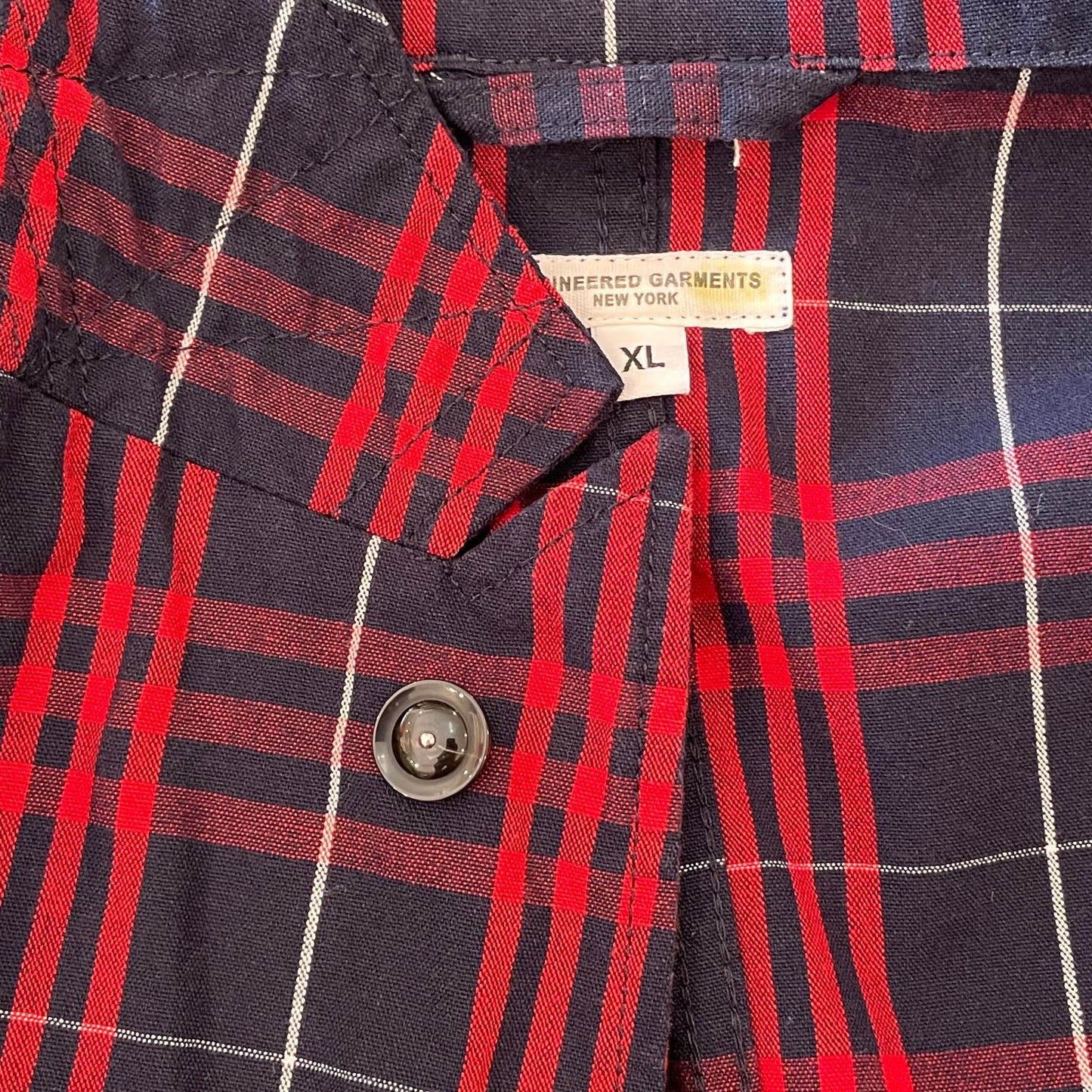 Plaid Coverall Jacket Red Navy
