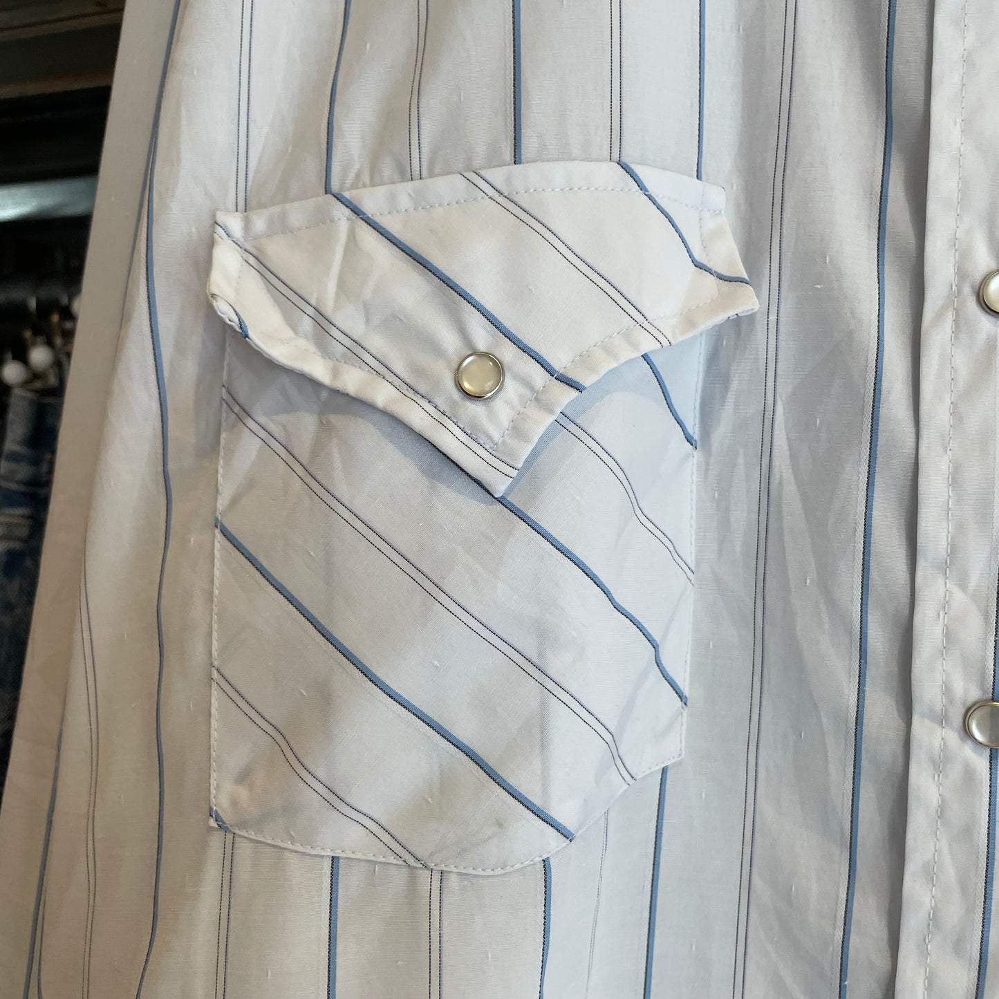 Striped Western Shirt White