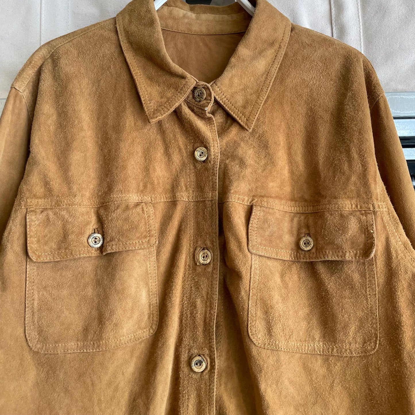 Suede Texture Shirt Brown
